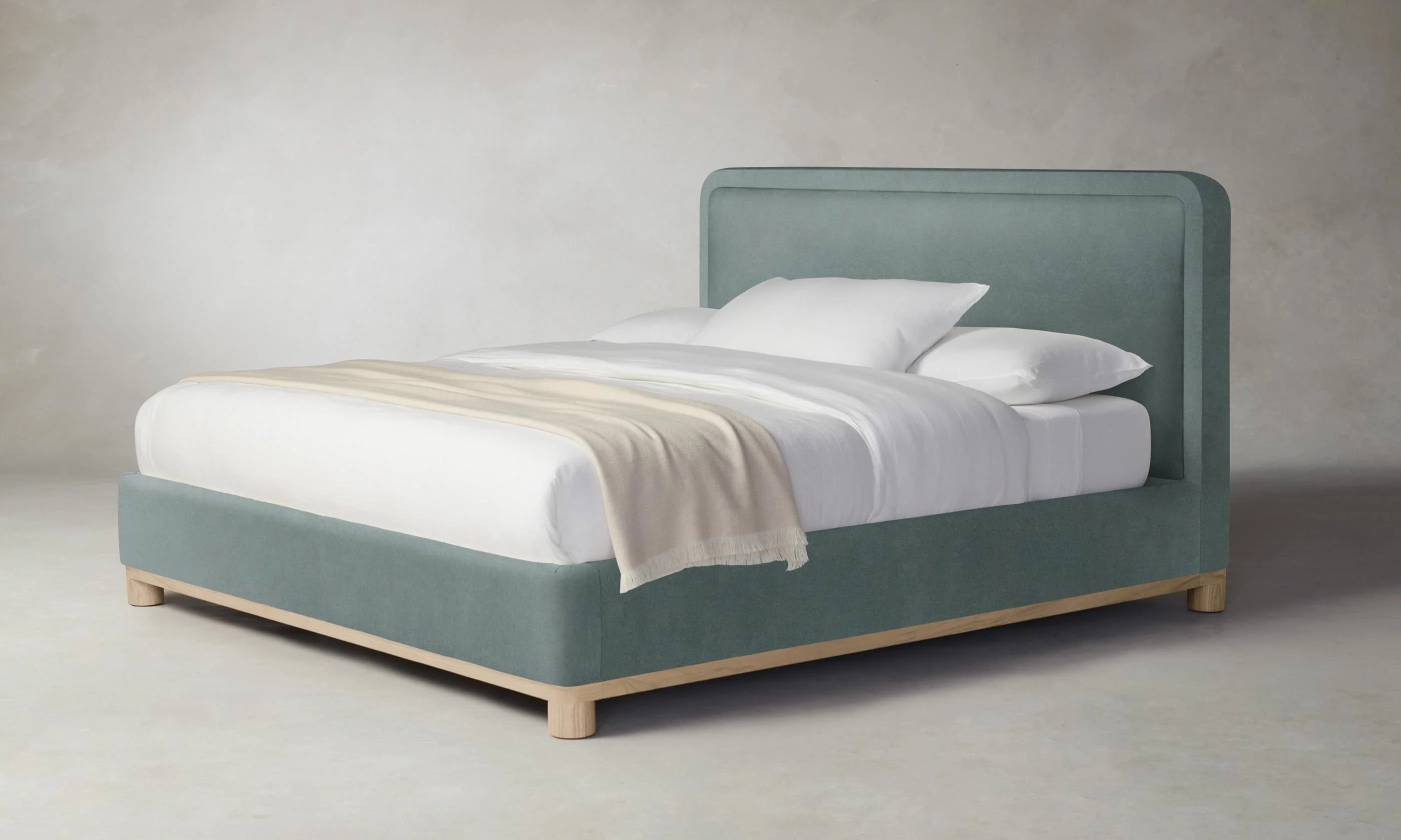 The Kent Bed - Performance Velvet Seafoam - Image 3