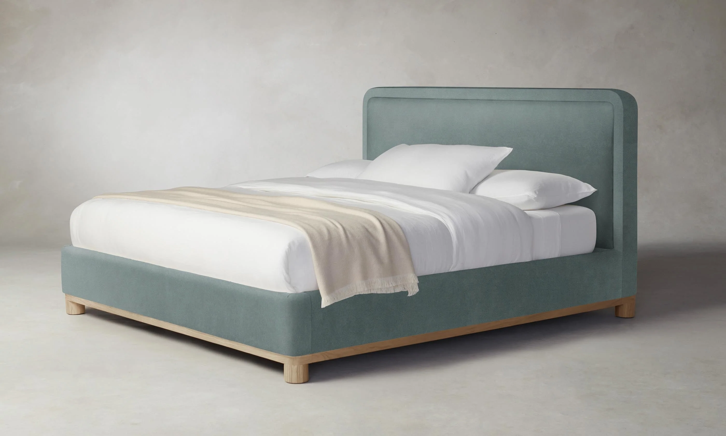The Kent Bed - Performance Velvet Seafoam - Image 4