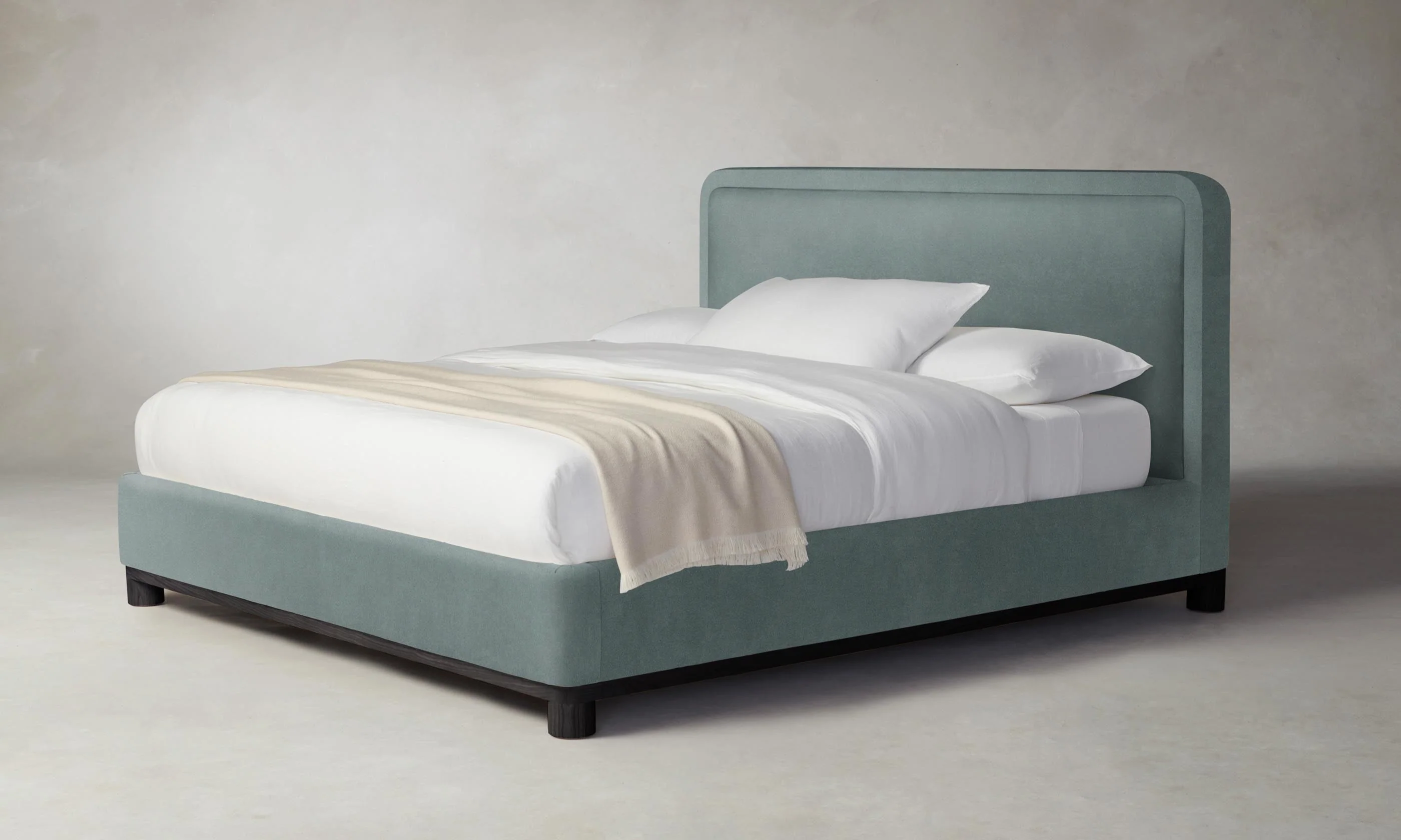 The Kent Bed - Performance Velvet Seafoam - Image 7
