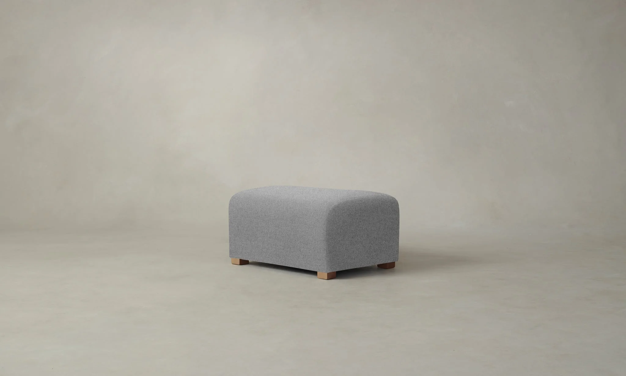 The Lenox Ottoman - Italian Brushed Wool Moon - Image 2