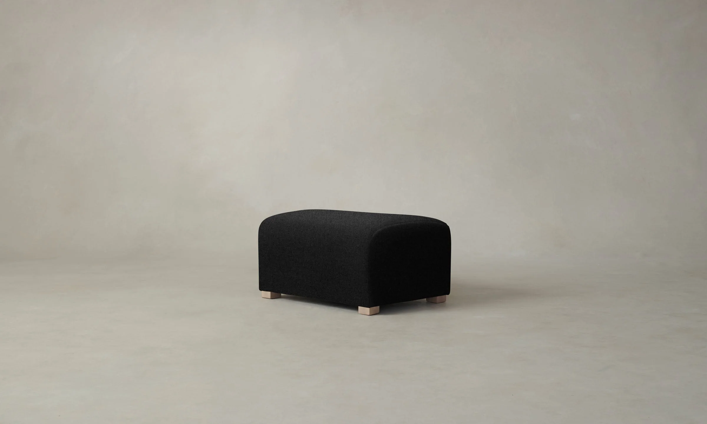 The Lenox Ottoman - Italian Brushed Wool Pepper