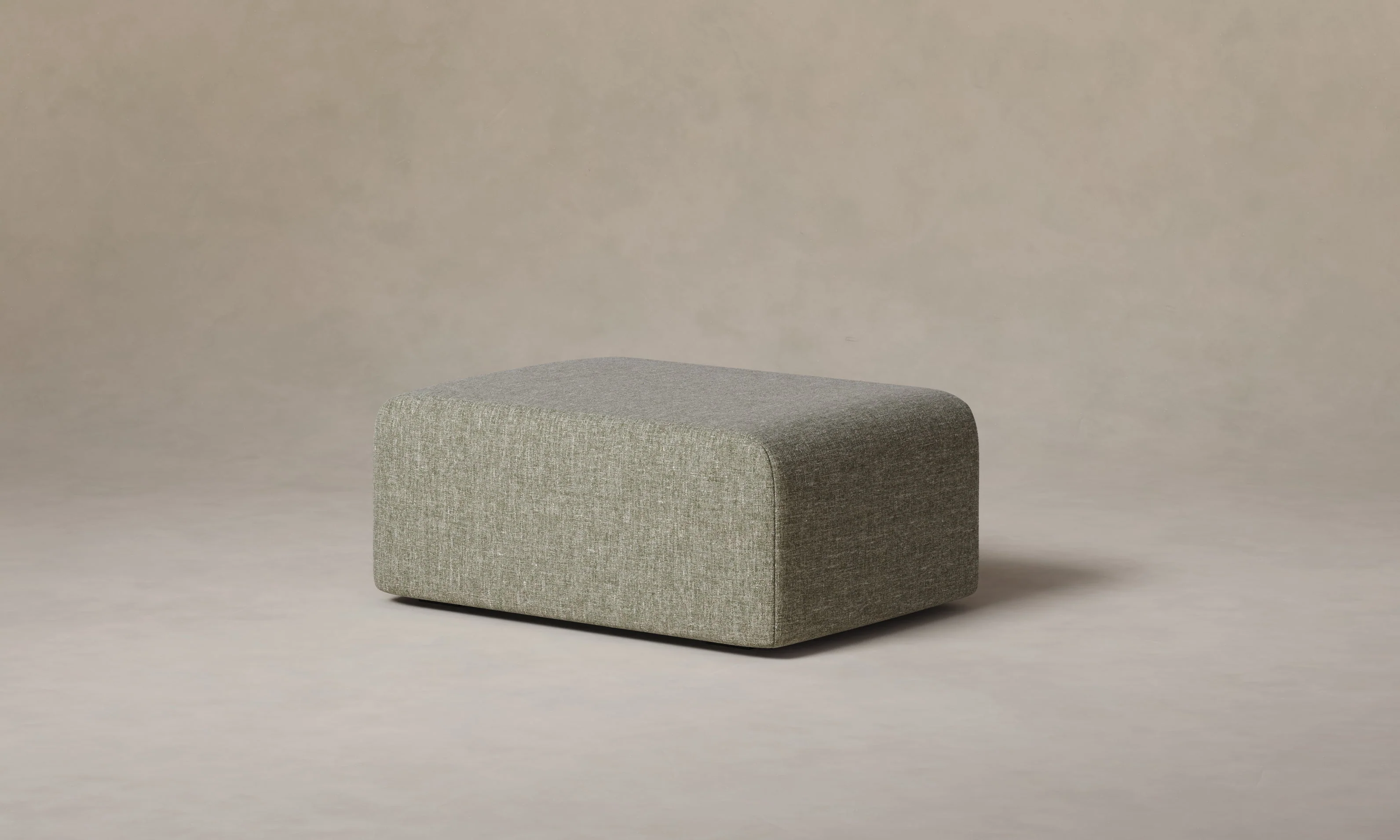 The Marcello Ottoman - Heritage Belgian Linen Thyme