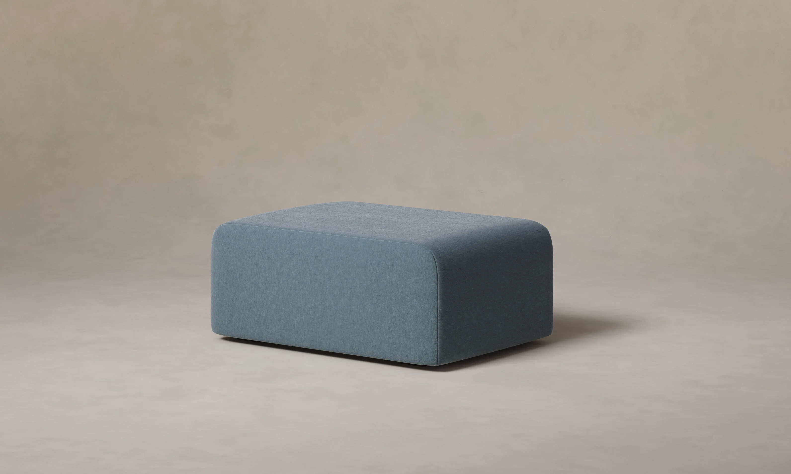 The Marcello Ottoman - Mohair Slate Blue