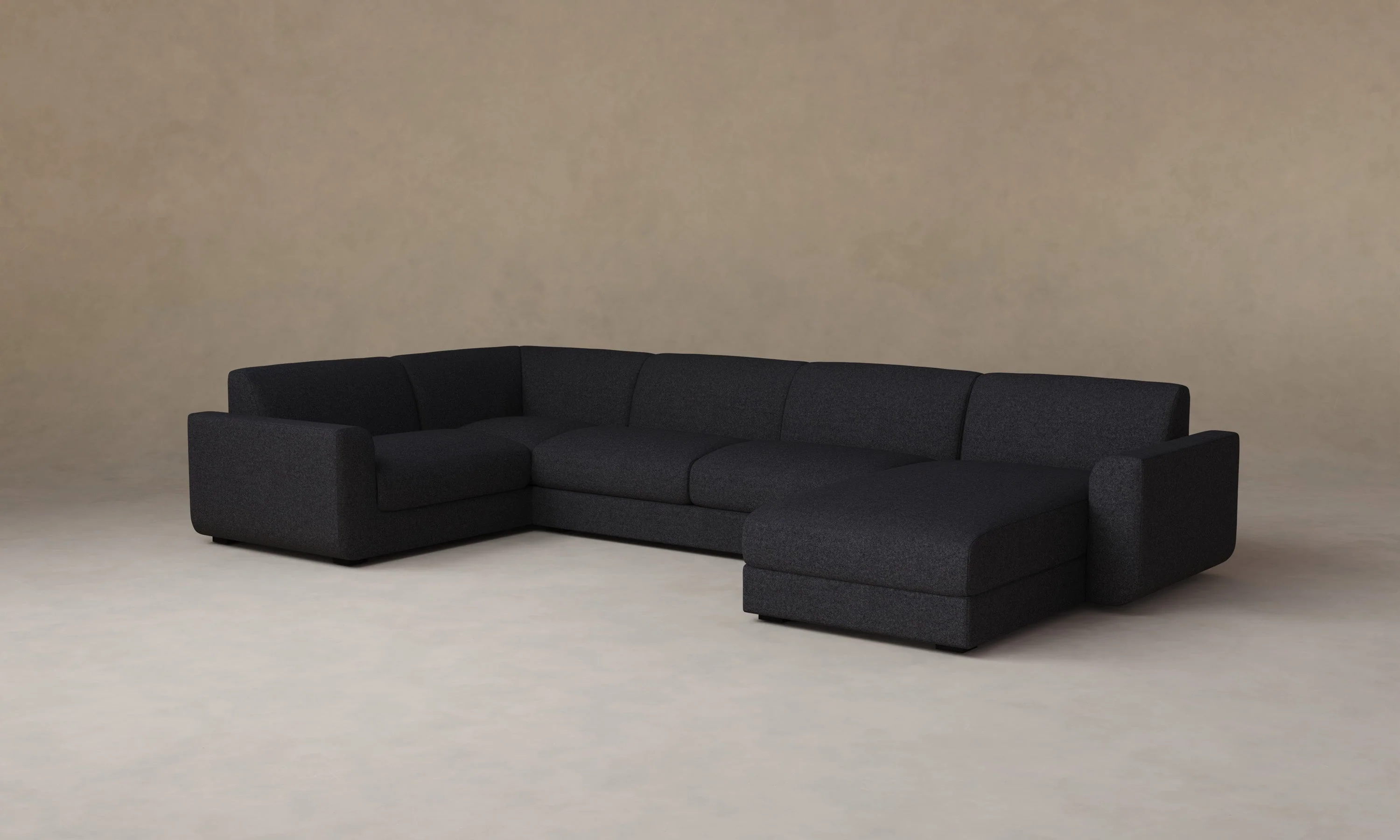 The Marcello Sectional - Italian Brushed Wool Pepper - Image 6