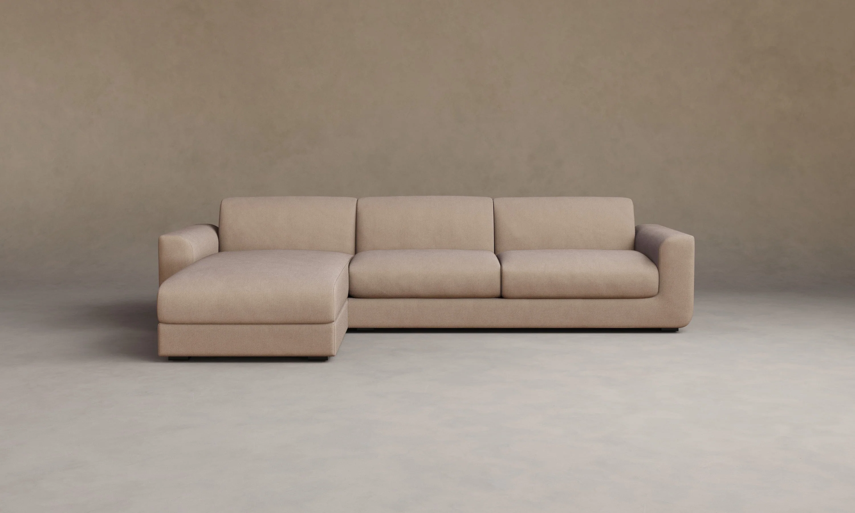 The Marcello Sectional - Marled Alpaca Velvet Rosette