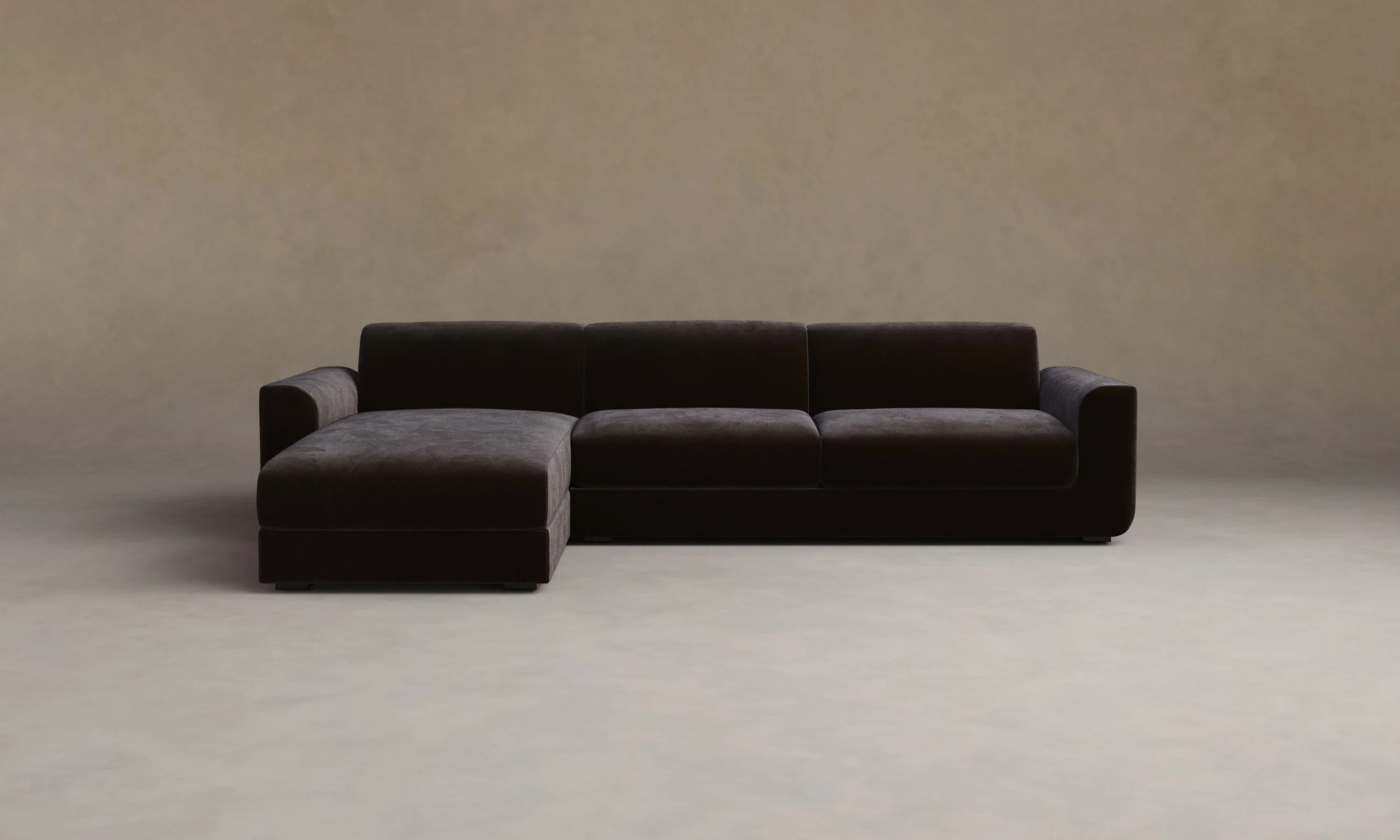 The Marcello Sectional - Mohair Chocolate
