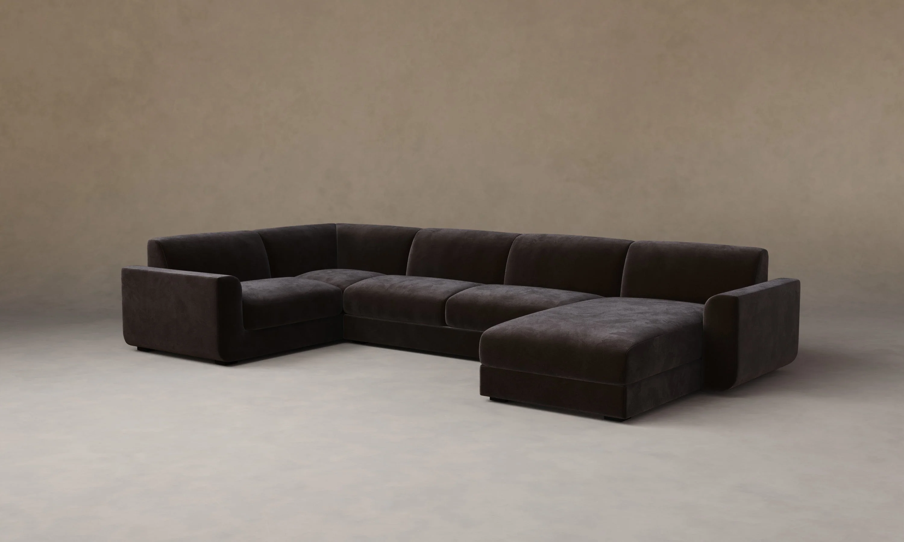 The Marcello Sectional - Mohair Chocolate - Image 4
