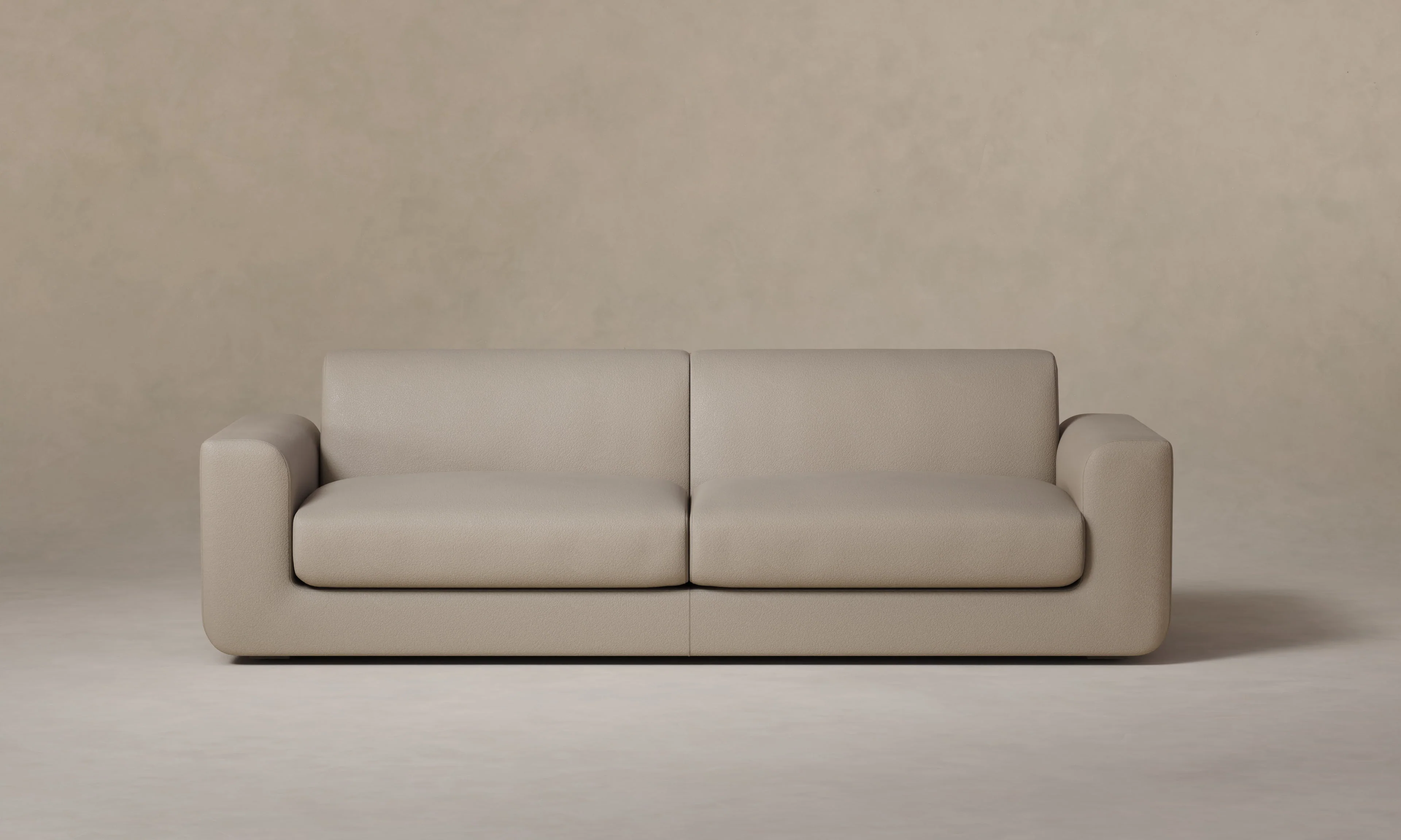 The Marcello Sofa - Pebbled Leather Stone