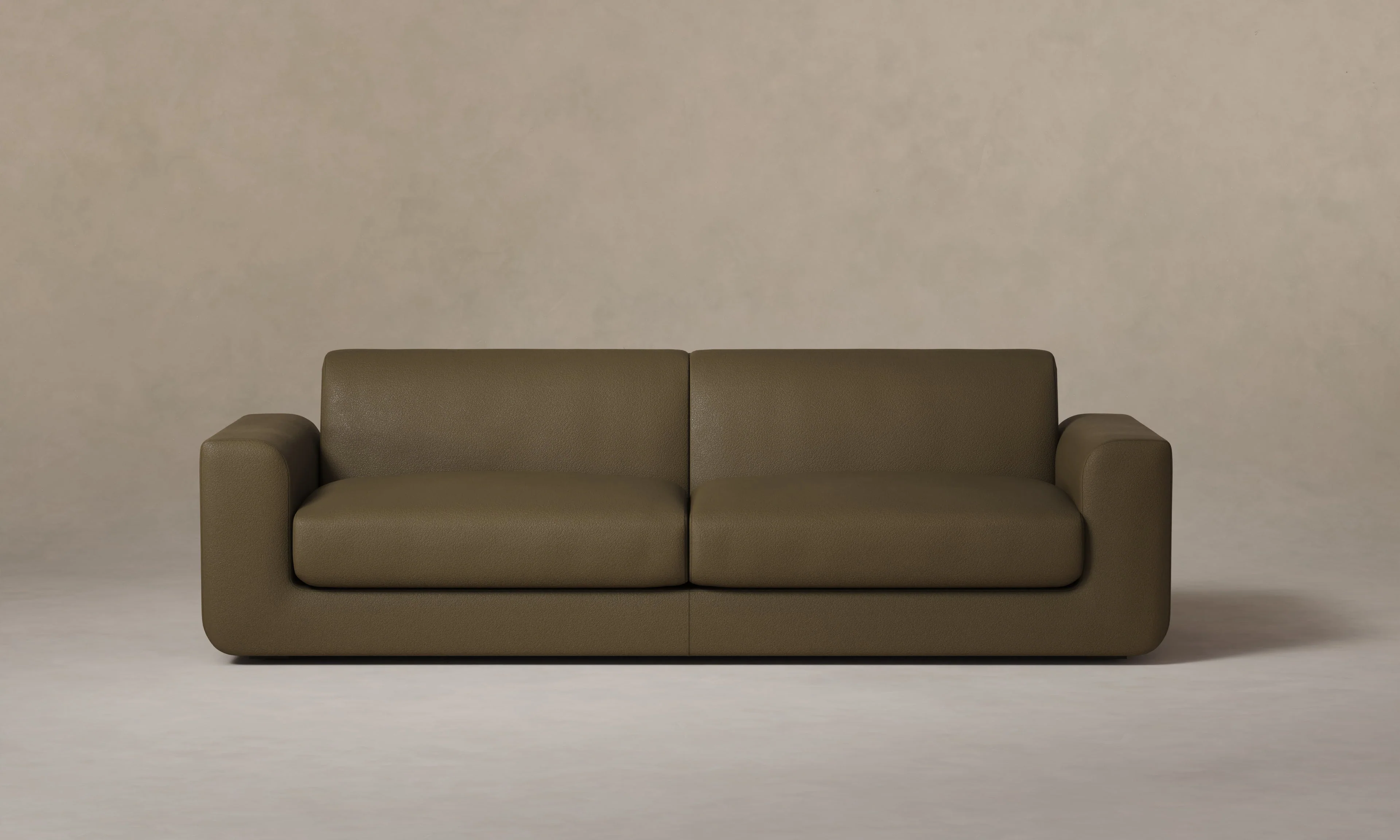 The Marcello Sofa - Pebbled Leather Truffle