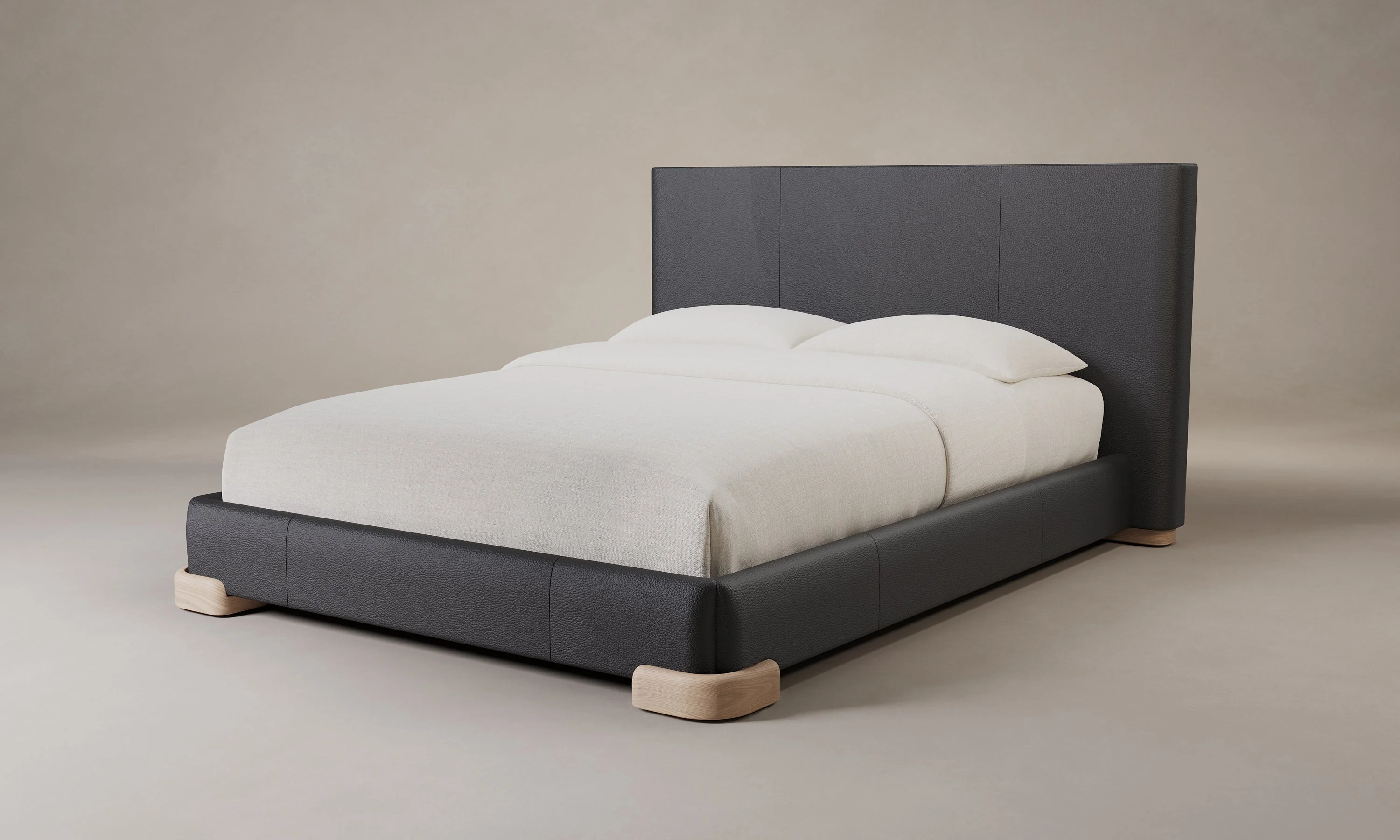 The Maxime Bed - Pebbled Leather Ink - Image 4