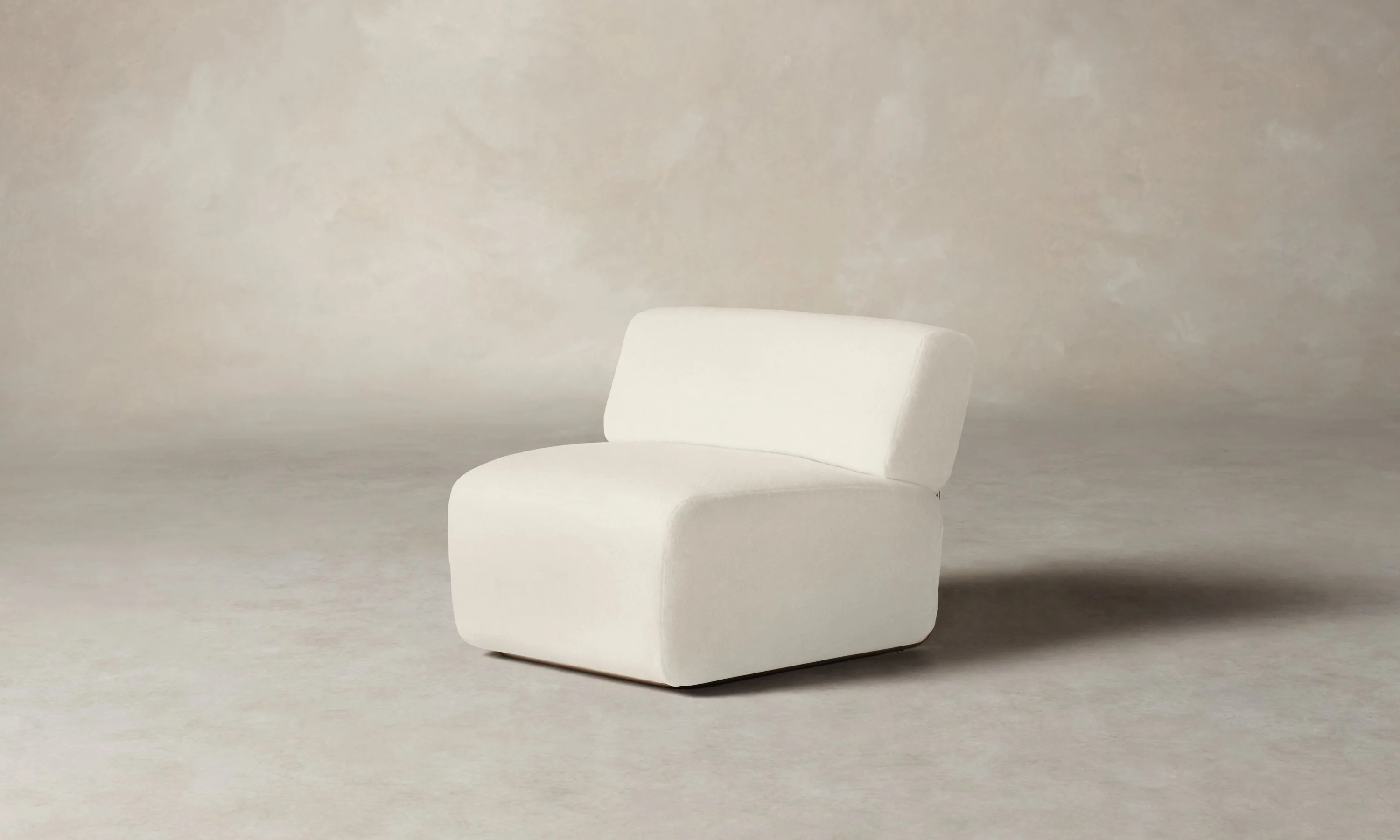 The Miles Modular Chair - Marled Alpaca Velvet Porcelain