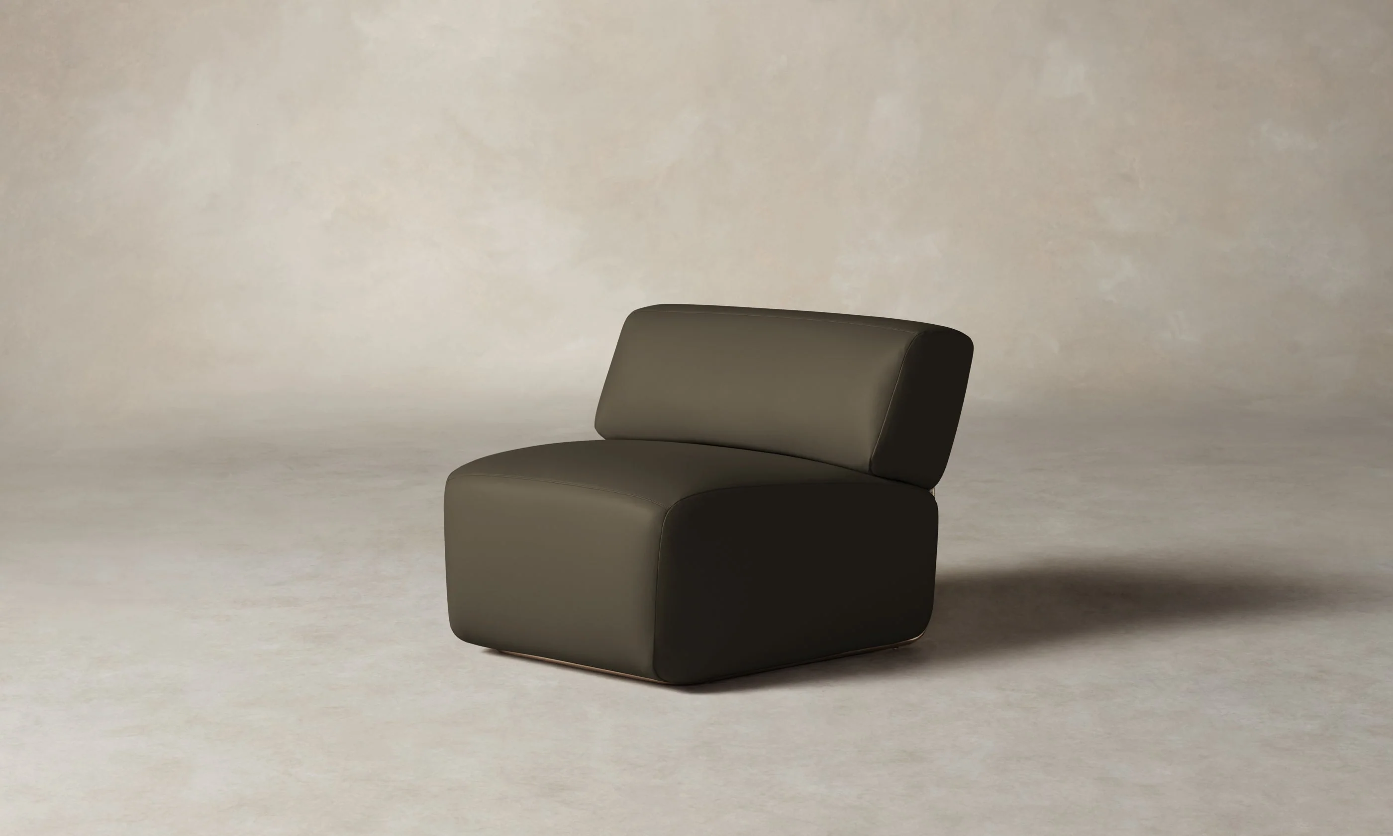 The Miles Modular Chair - Pebbled Leather Truffle