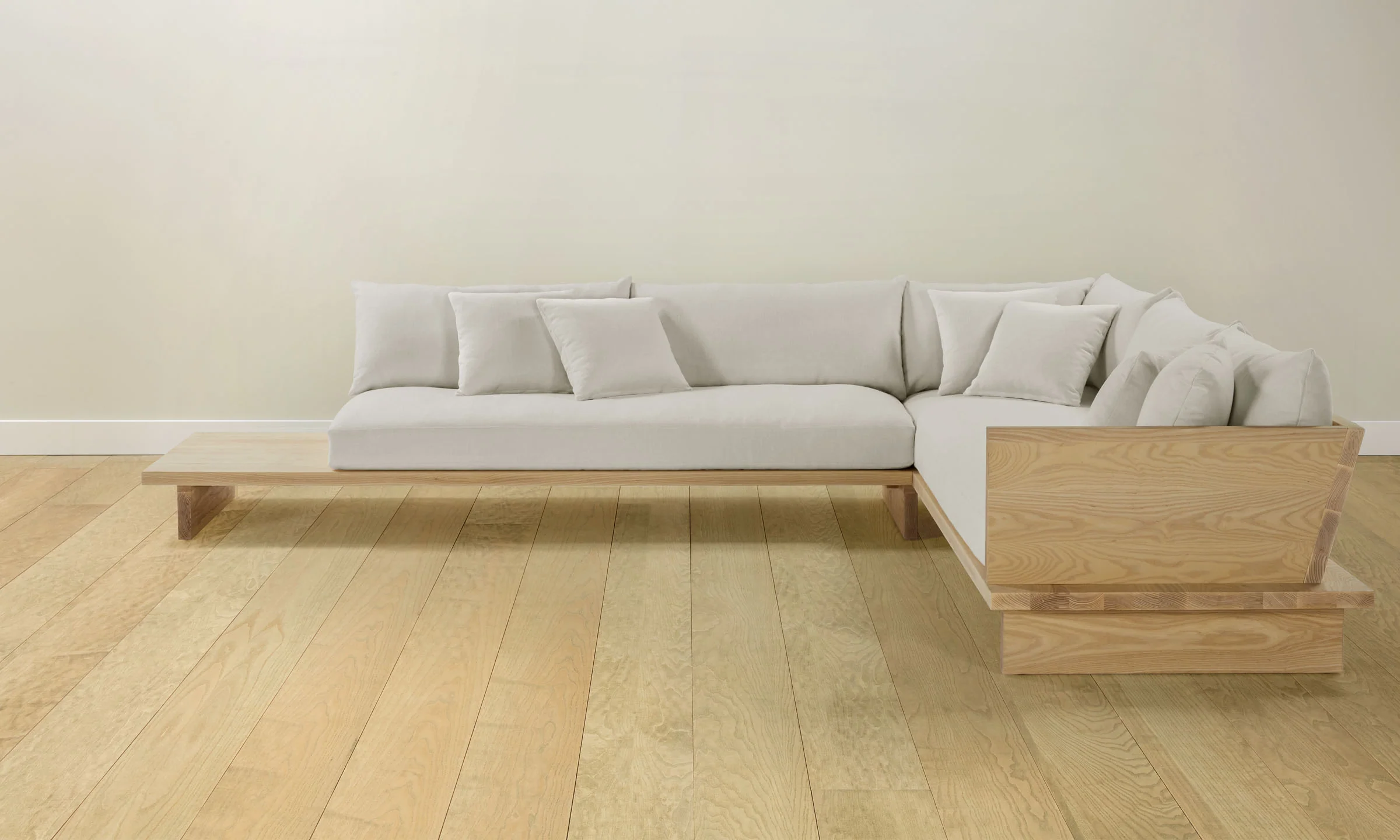 The Muir Sectional - Italian Brushed Wool Vanilla