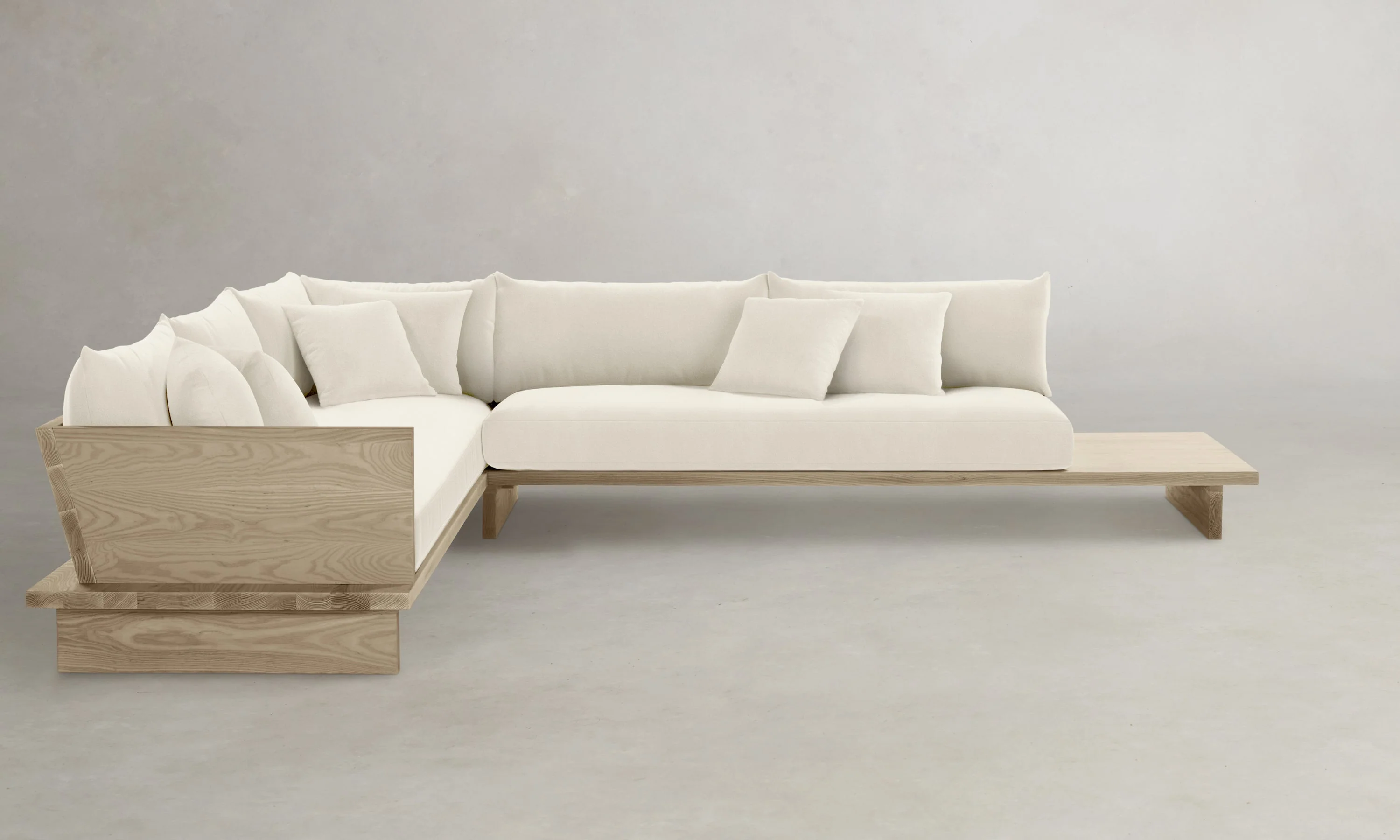 The Muir Sectional - Marled Alpaca Velvet Porcelain - Image 11