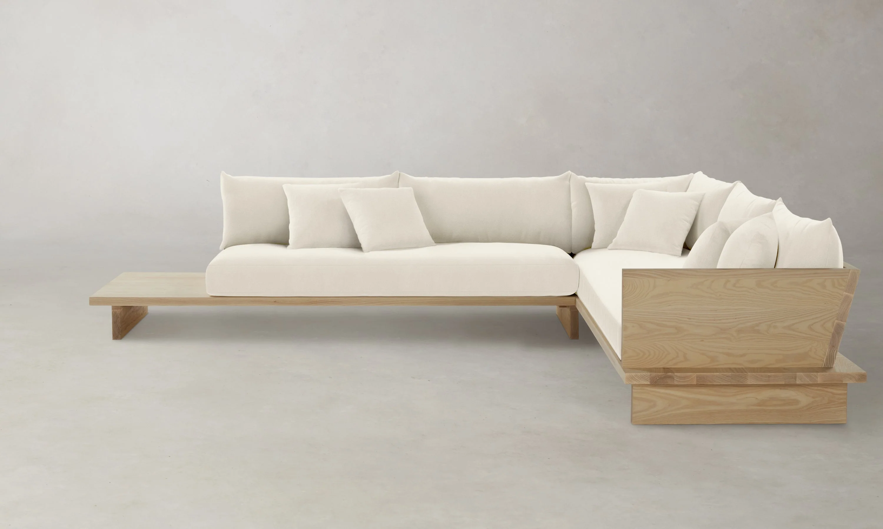 The Muir Sectional - Marled Alpaca Velvet Porcelain - Image 2