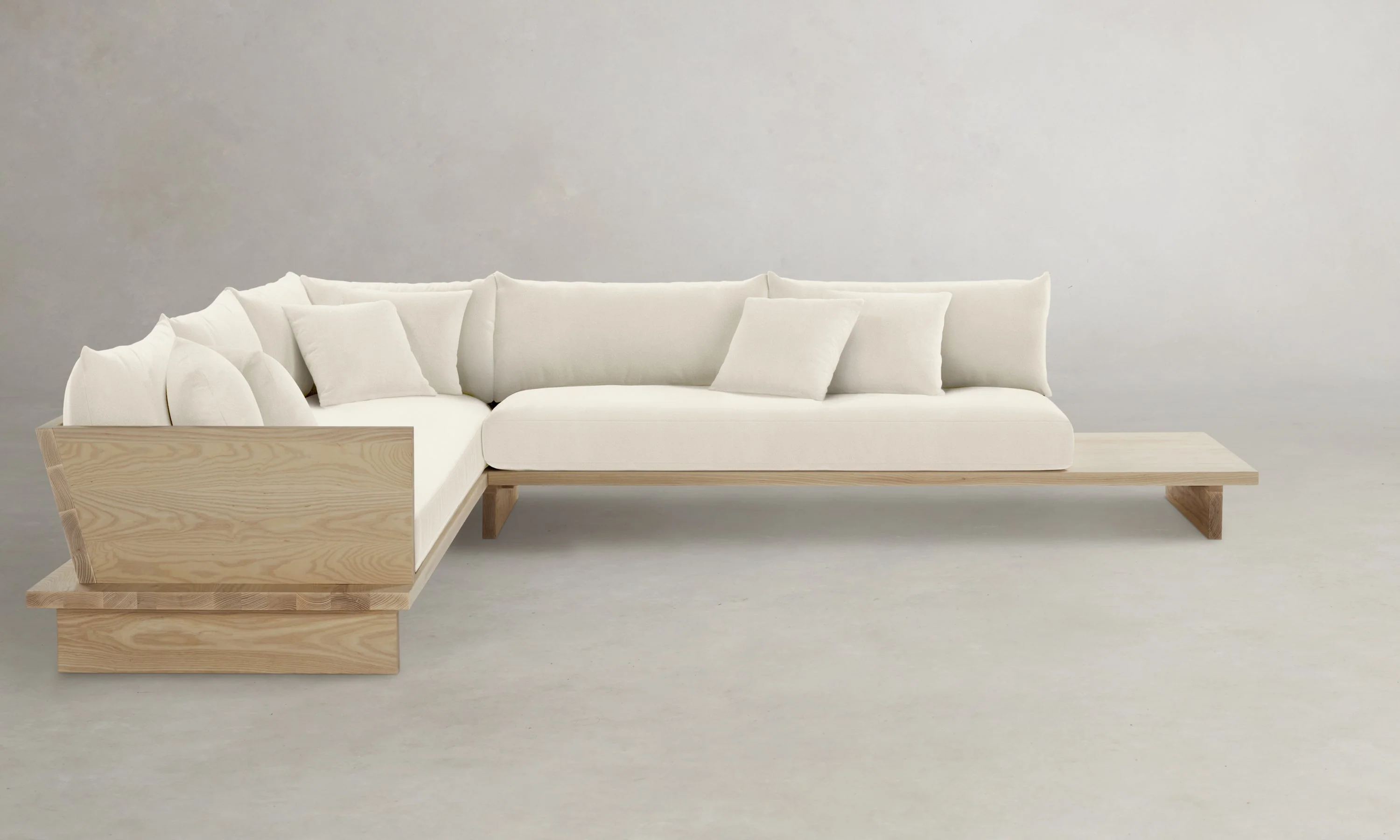 The Muir Sectional - Marled Alpaca Velvet Porcelain - Image 3
