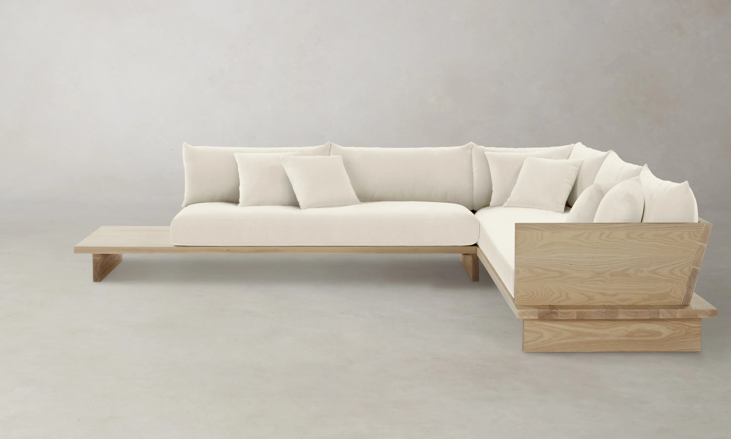 The Muir Sectional - Marled Alpaca Velvet Porcelain - Image 4