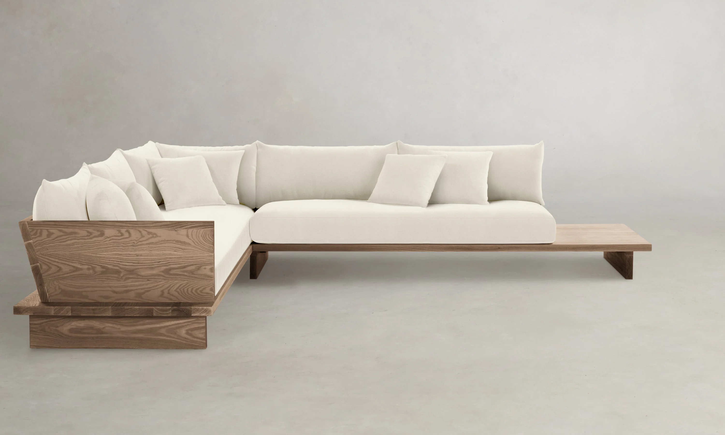 The Muir Sectional - Marled Alpaca Velvet Porcelain - Image 5