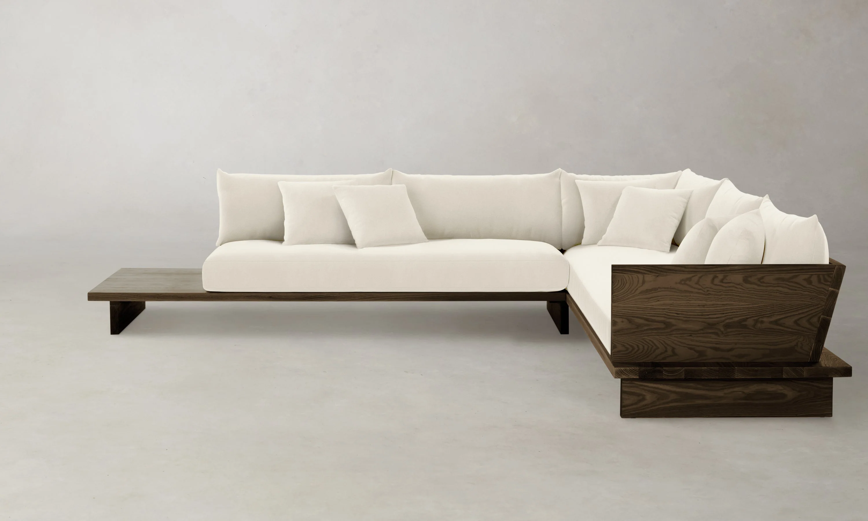 The Muir Sectional - Marled Alpaca Velvet Porcelain - Image 8