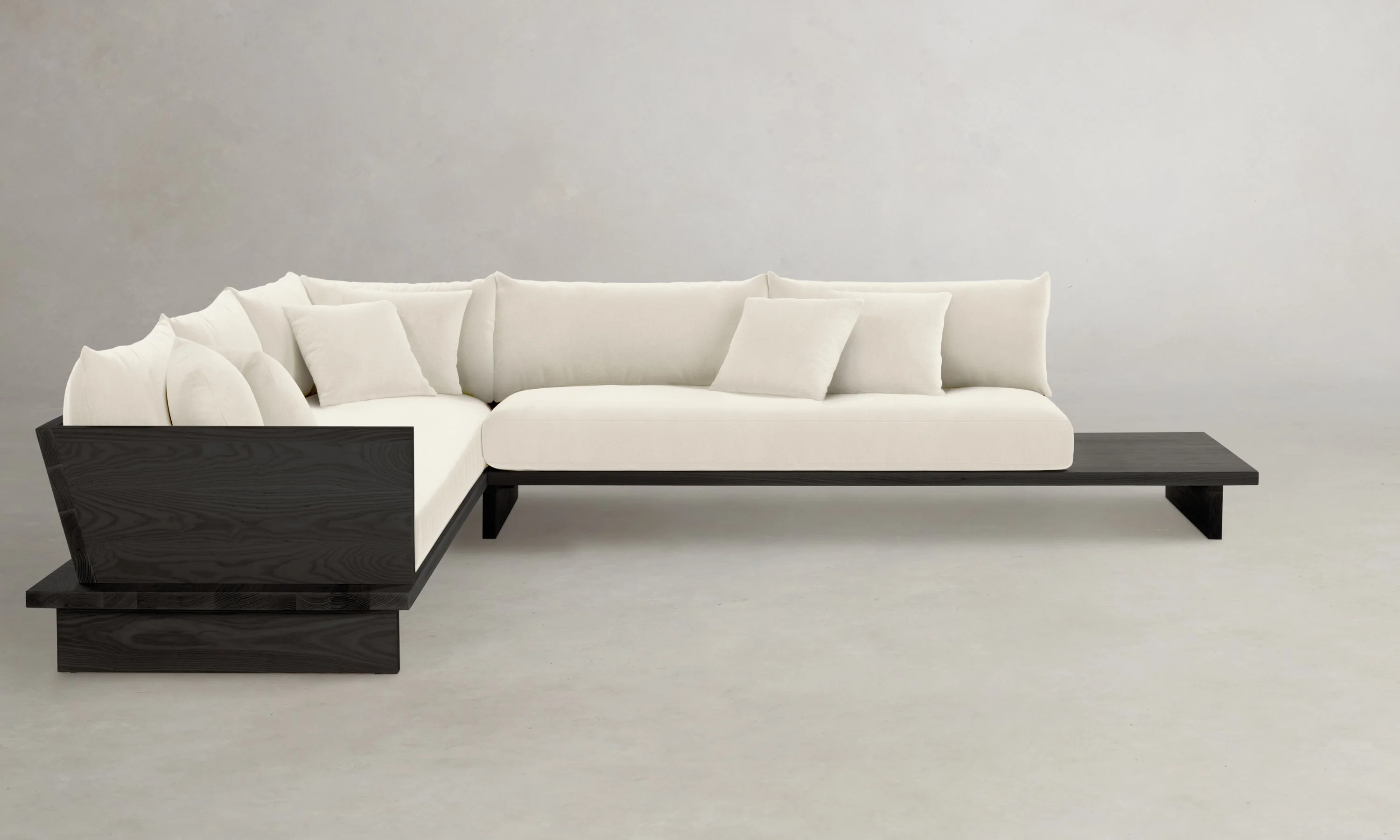 The Muir Sectional - Marled Alpaca Velvet Porcelain - Image 9