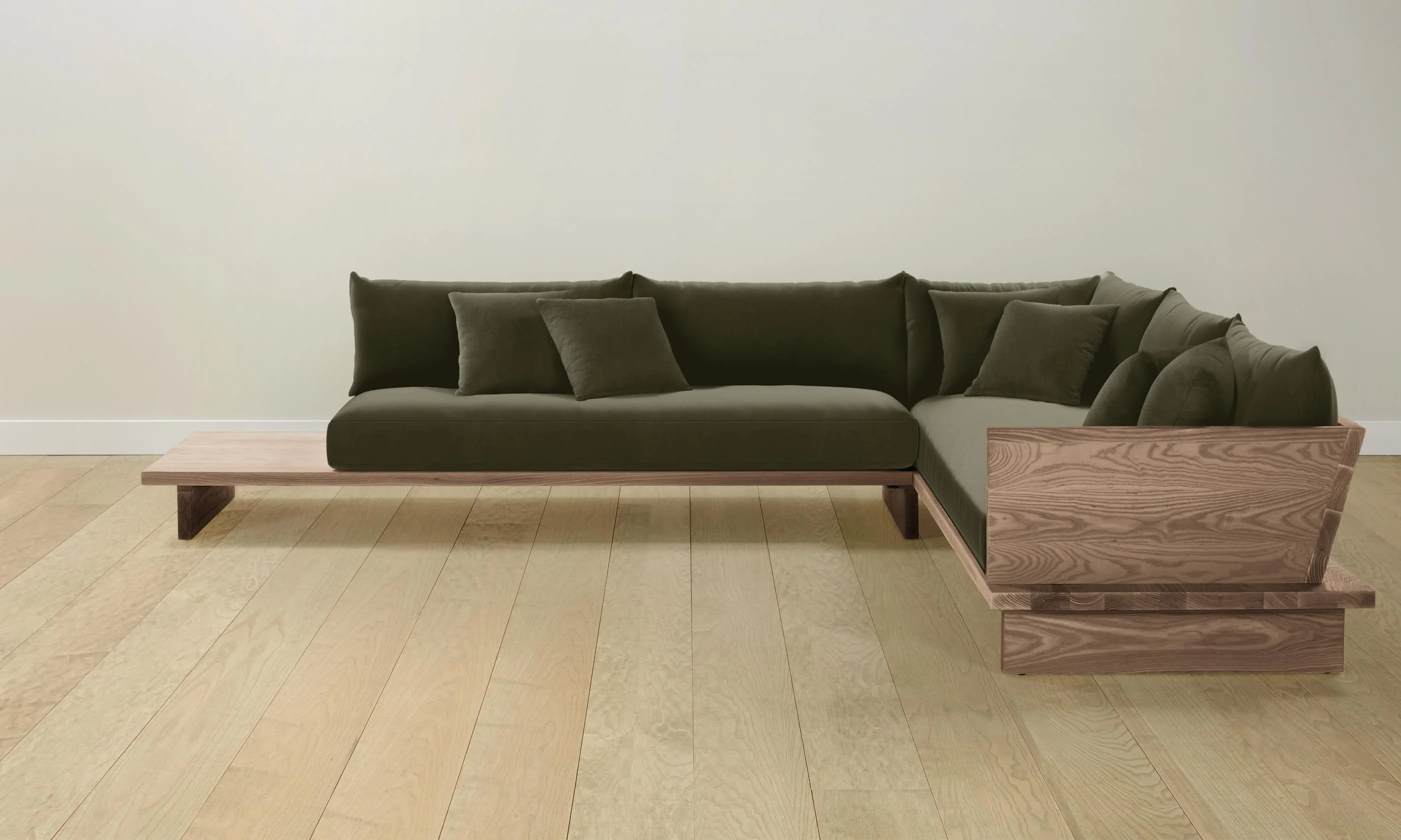 The Muir Sectional - Performance Velvet Olive - Image 3