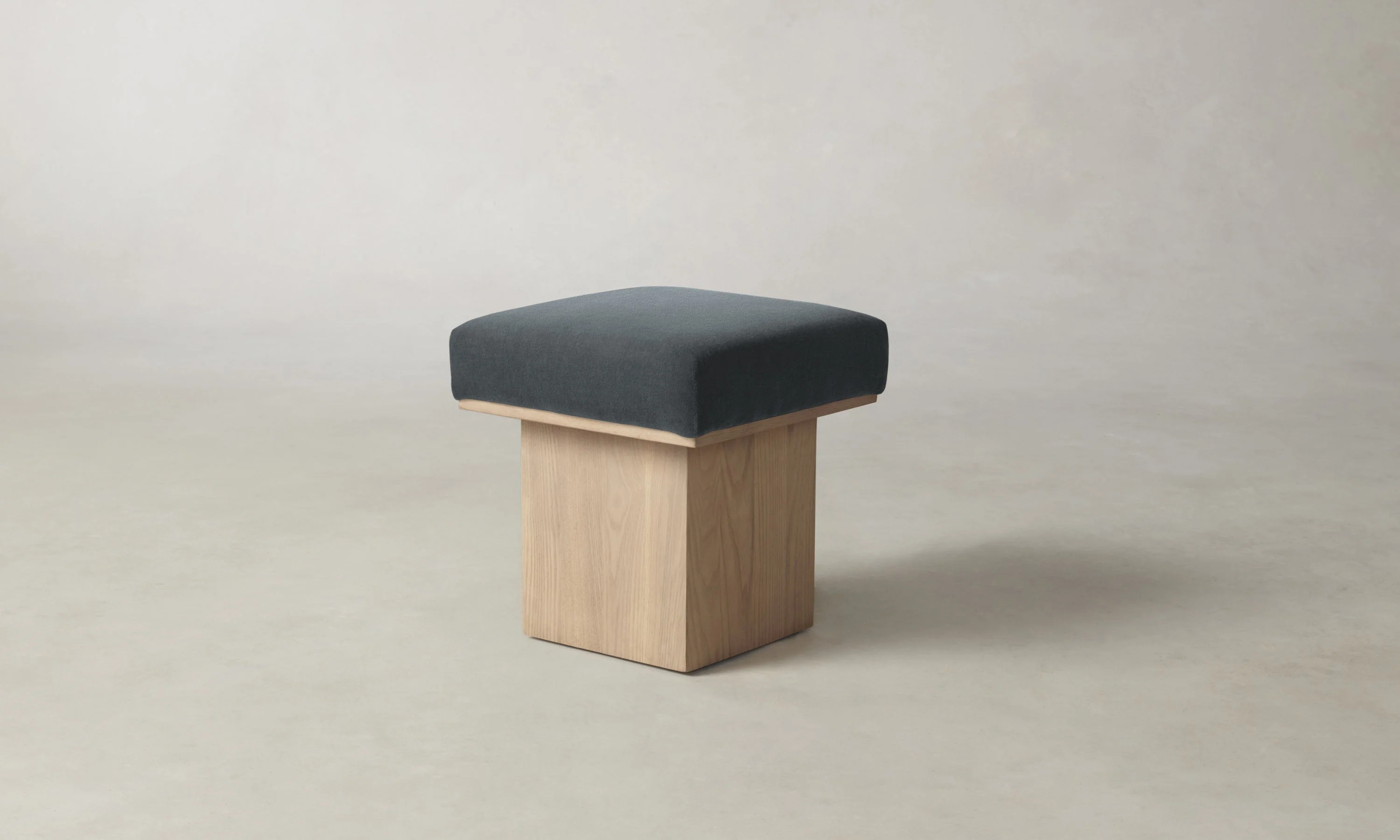 The Mulberry Ottoman - Marled Alpaca Velvet Basalt - Image 2
