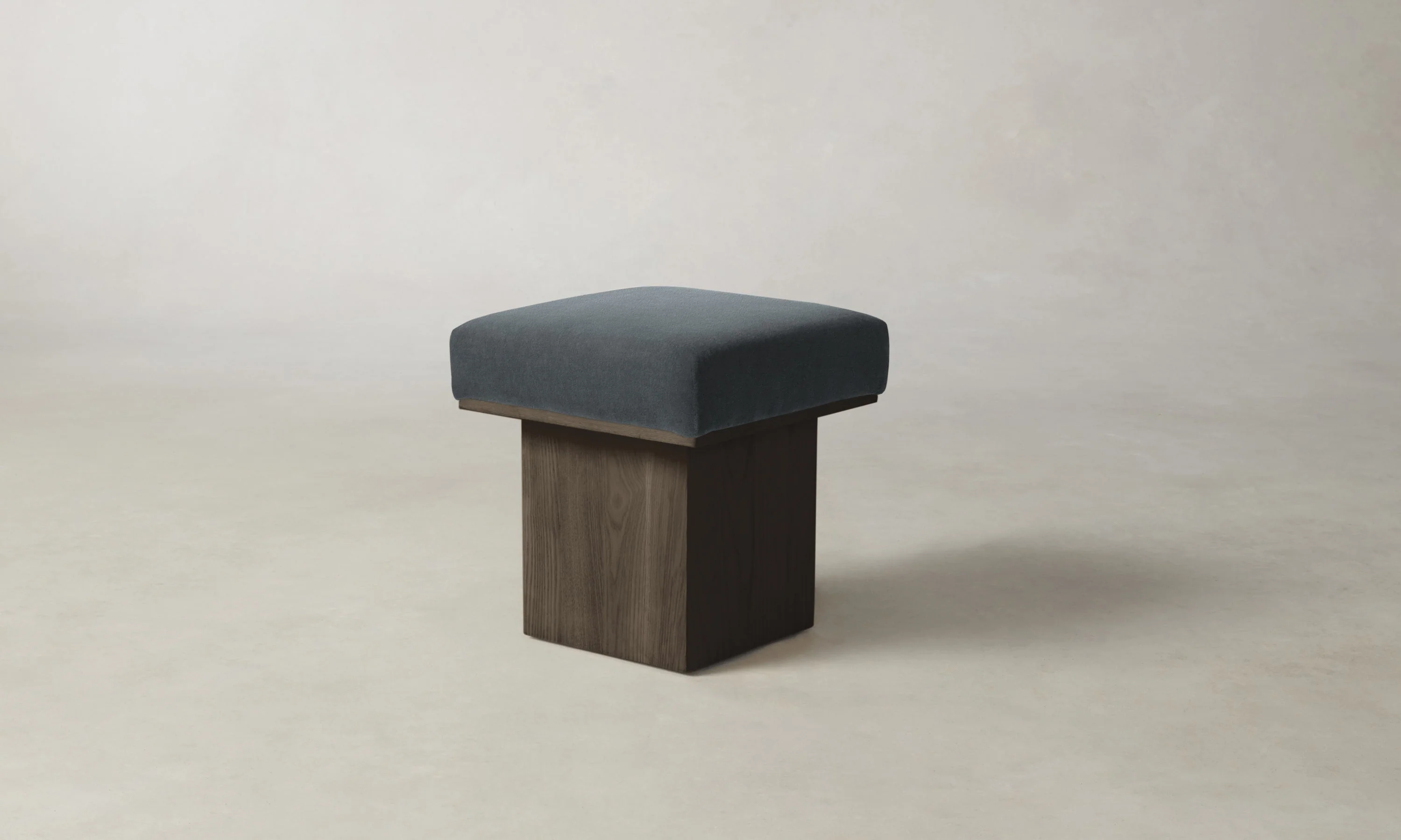 The Mulberry Ottoman - Marled Alpaca Velvet Basalt - Image 3
