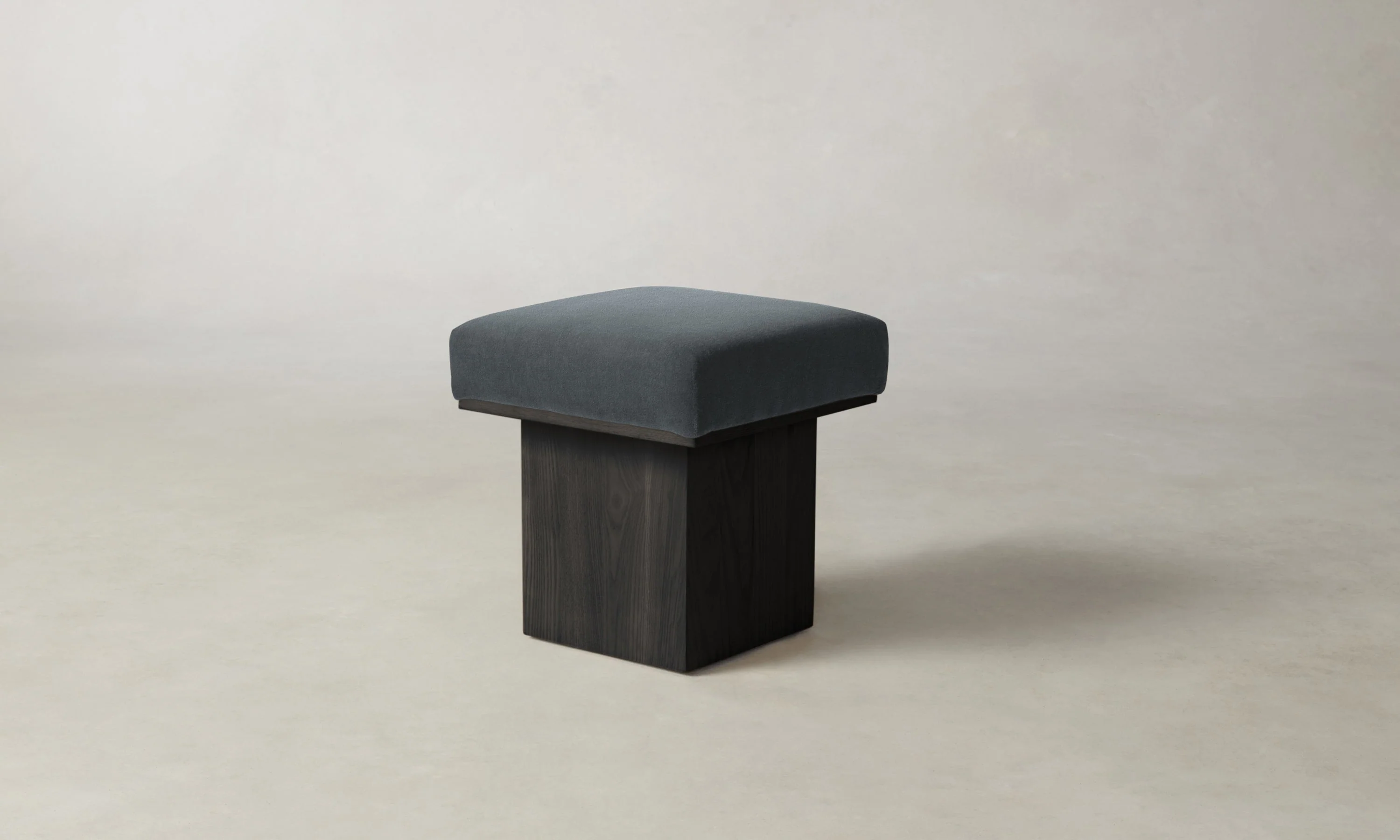 The Mulberry Ottoman - Marled Alpaca Velvet Basalt - Image 4