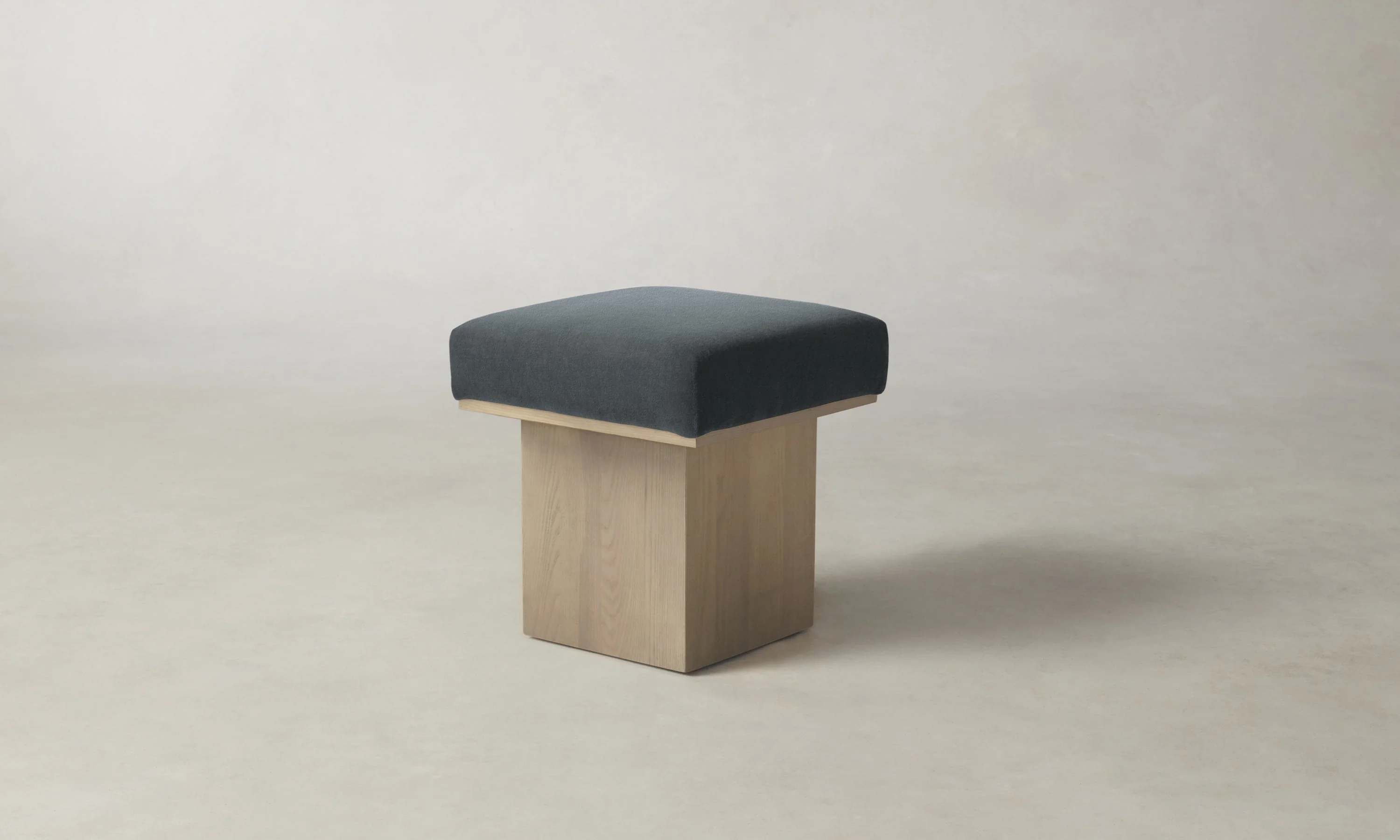 The Mulberry Ottoman - Marled Alpaca Velvet Basalt - Image 5