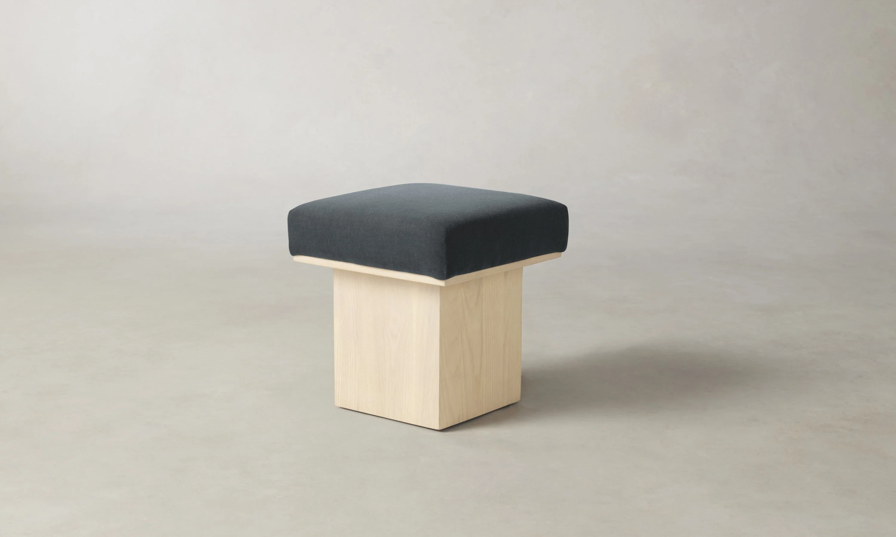 The Mulberry Ottoman - Marled Alpaca Velvet Basalt - Image 6