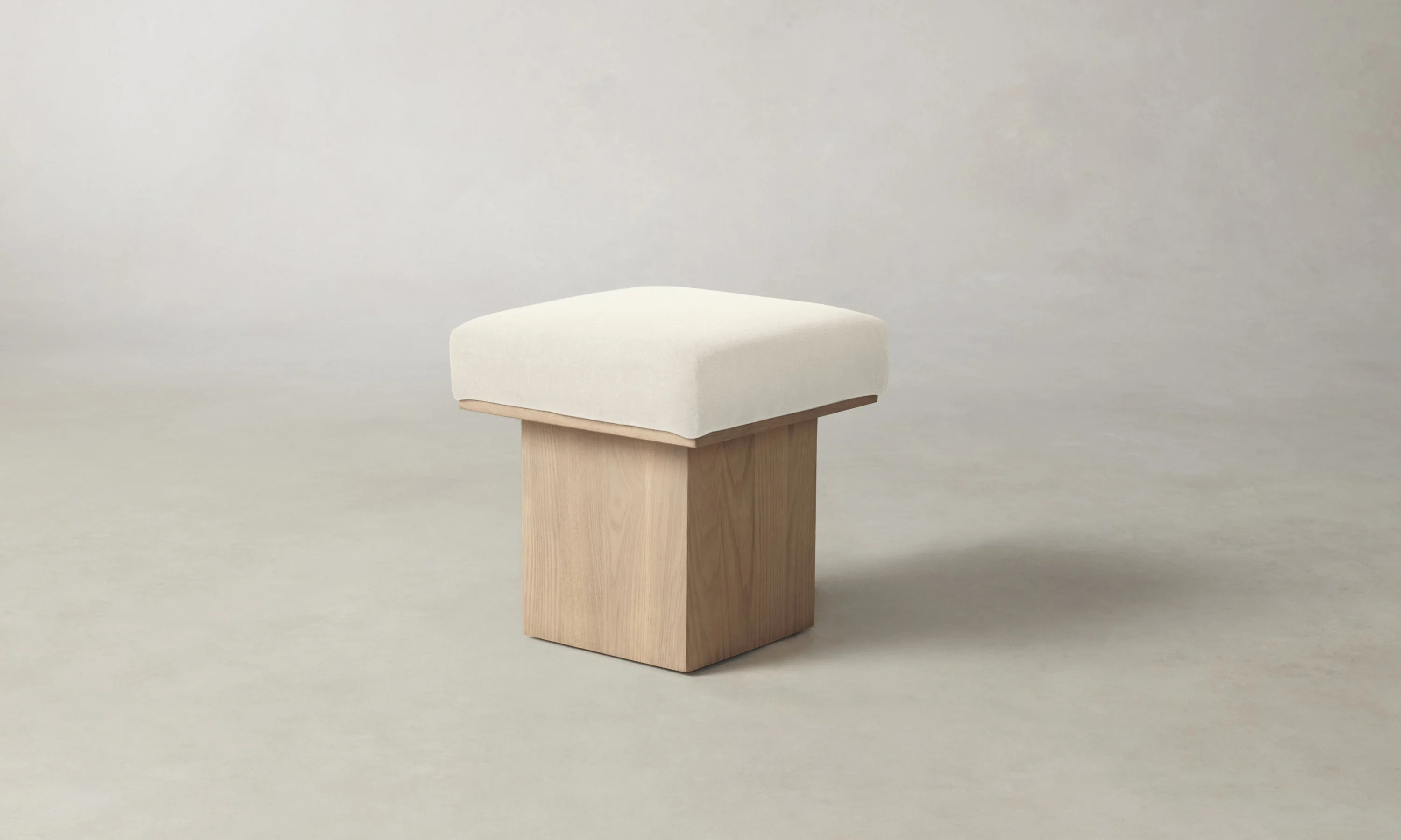 The Mulberry Ottoman - Marled Alpaca Velvet Porcelain - Image 2