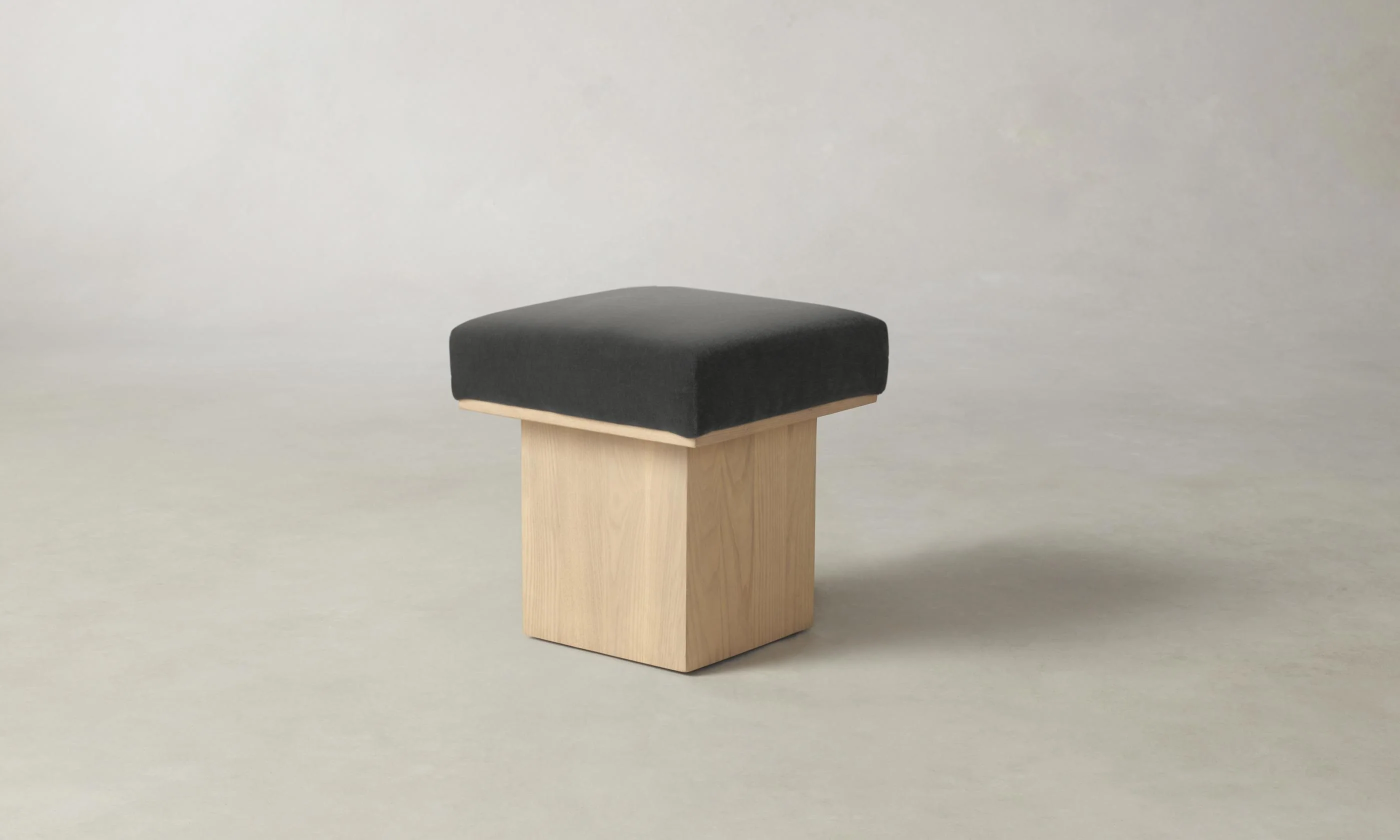 The Mulberry Ottoman - Performance Velvet Slate