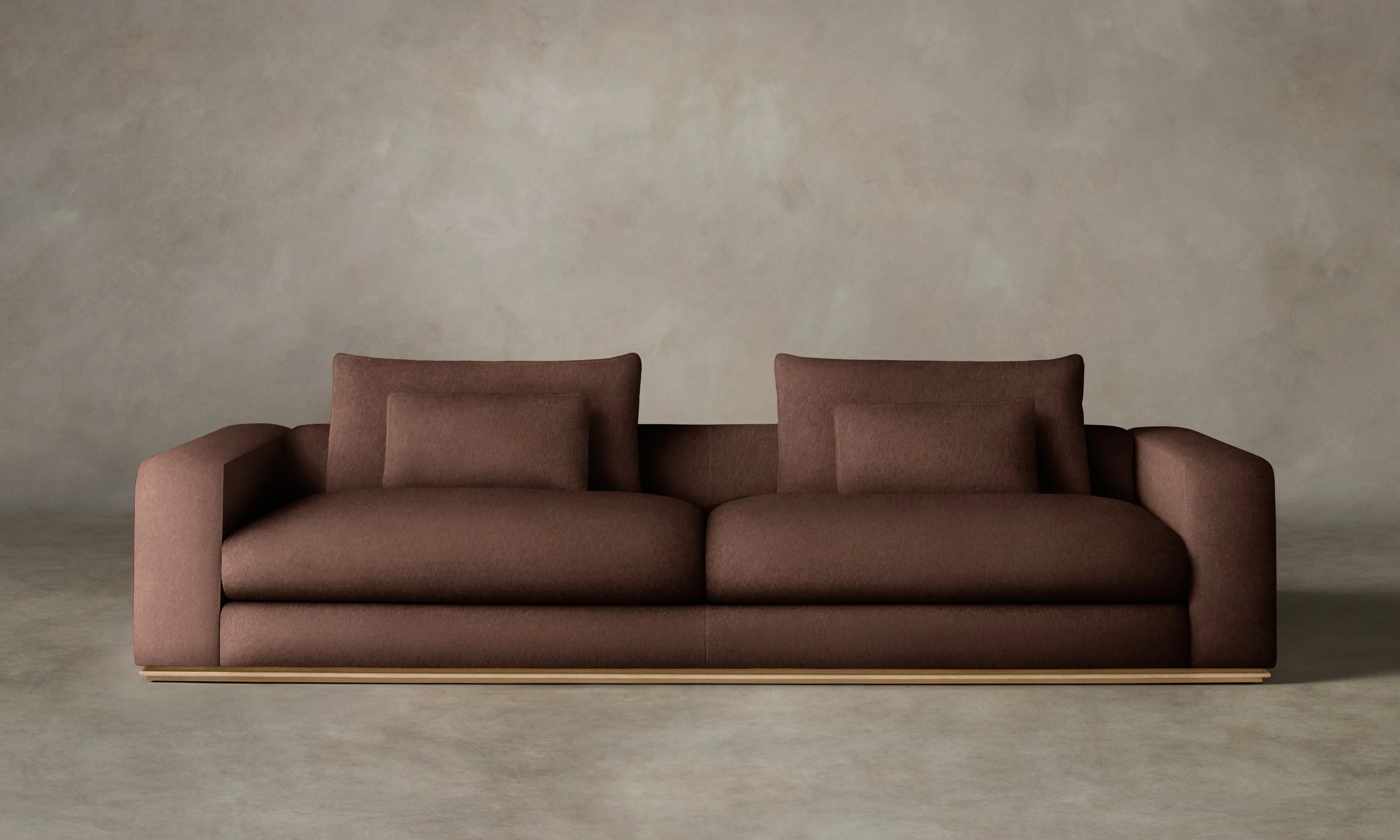 The Nicola Sofa - Marled Alpaca Velvet Molasses