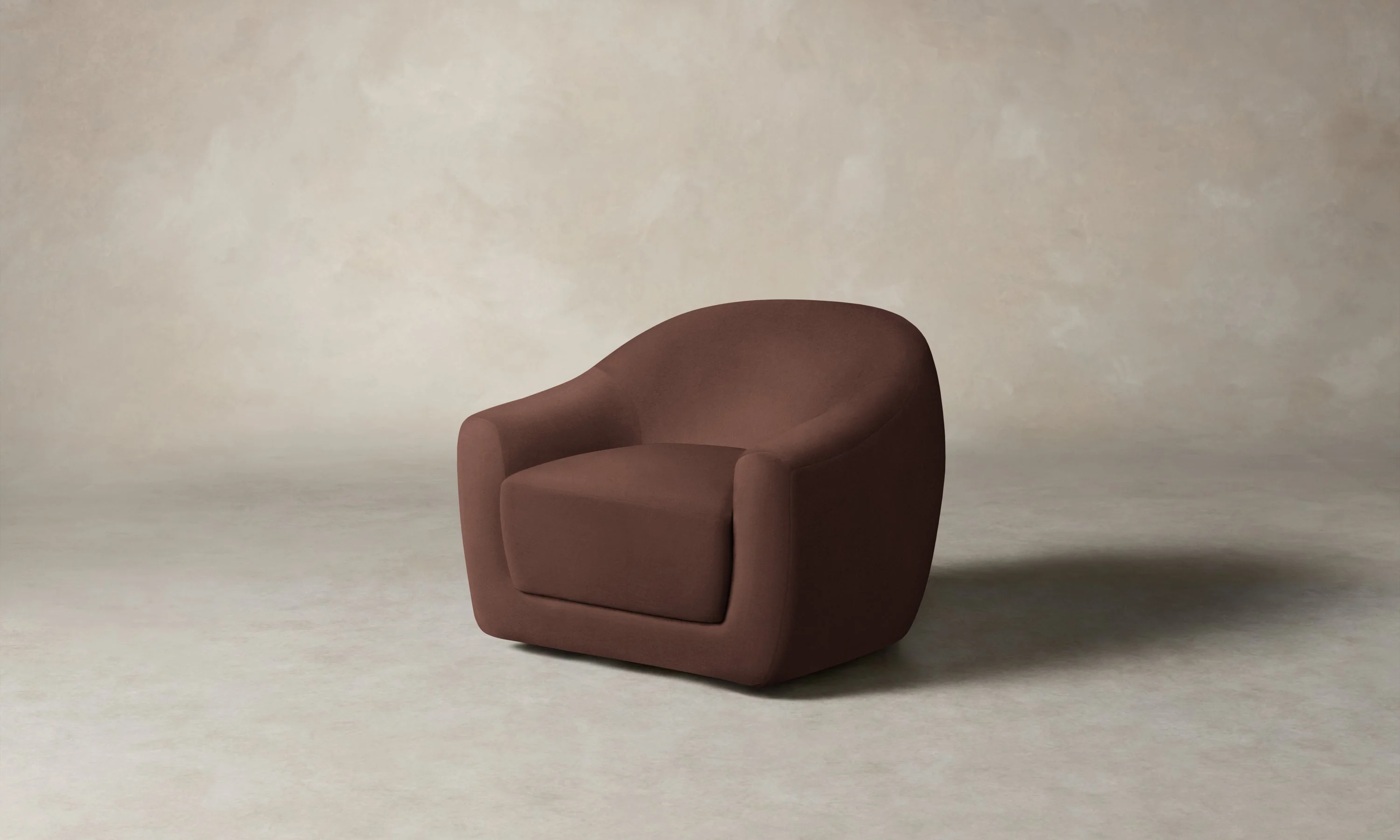 The Oliver Swivel Chair - Marled Alpaca Velvet Molasses