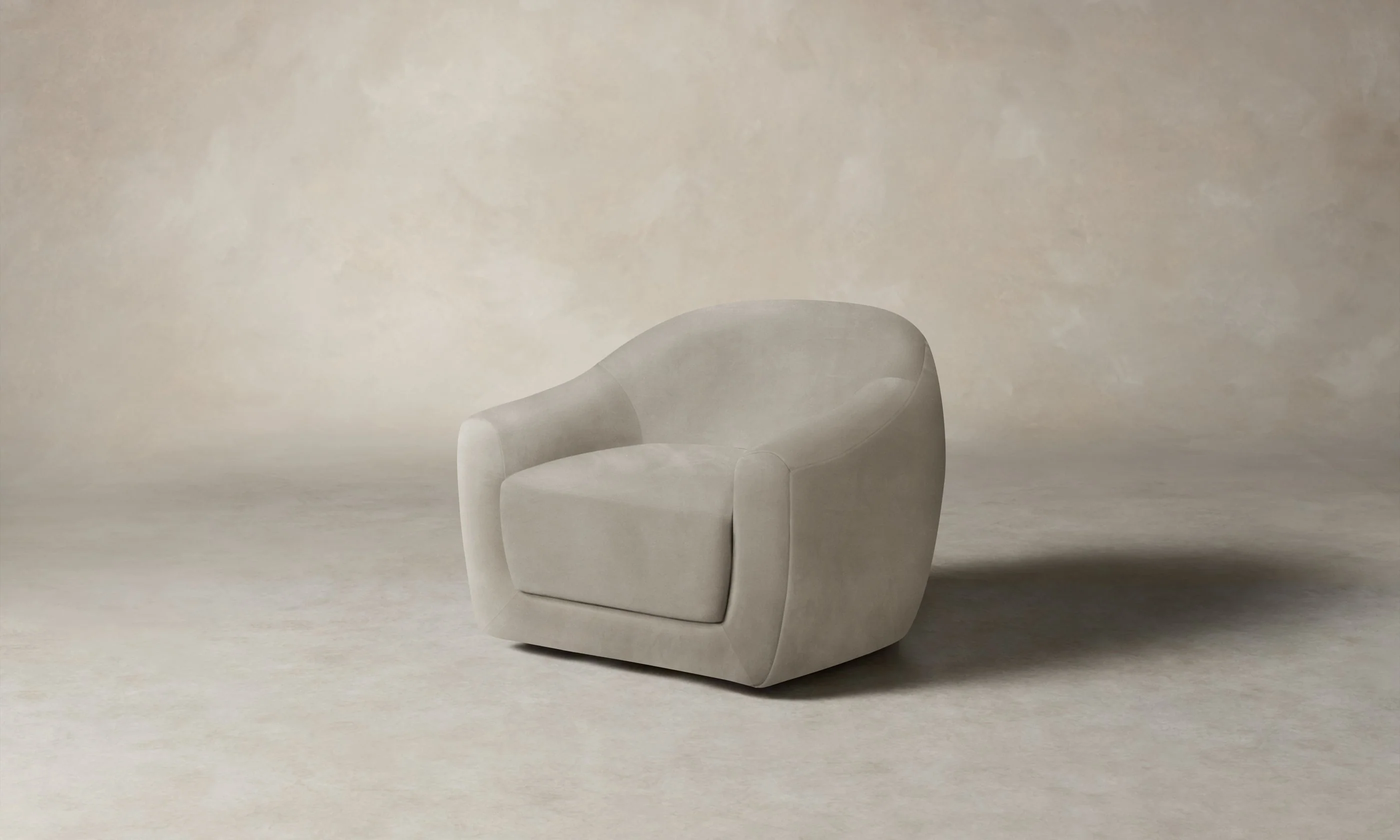 The Oliver Swivel Chair - Nubuck Leather Sail