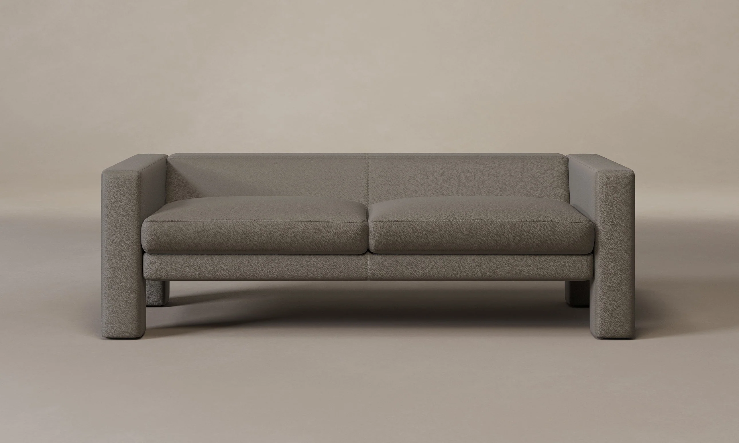 The Otto Sofa - Pebbled Leather Ash