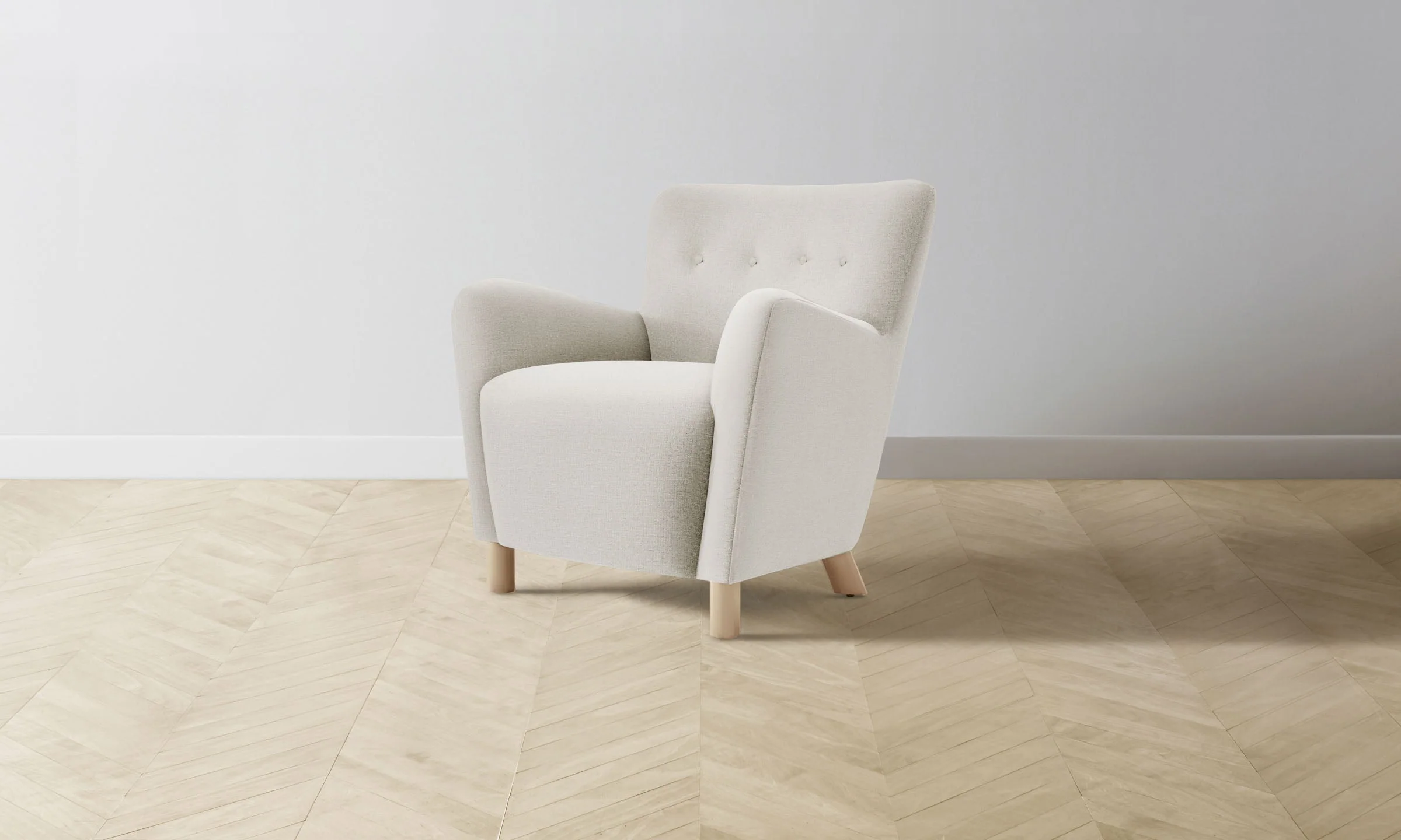The Perry Chair - Italian Brushed Wool Vanilla - Image 2