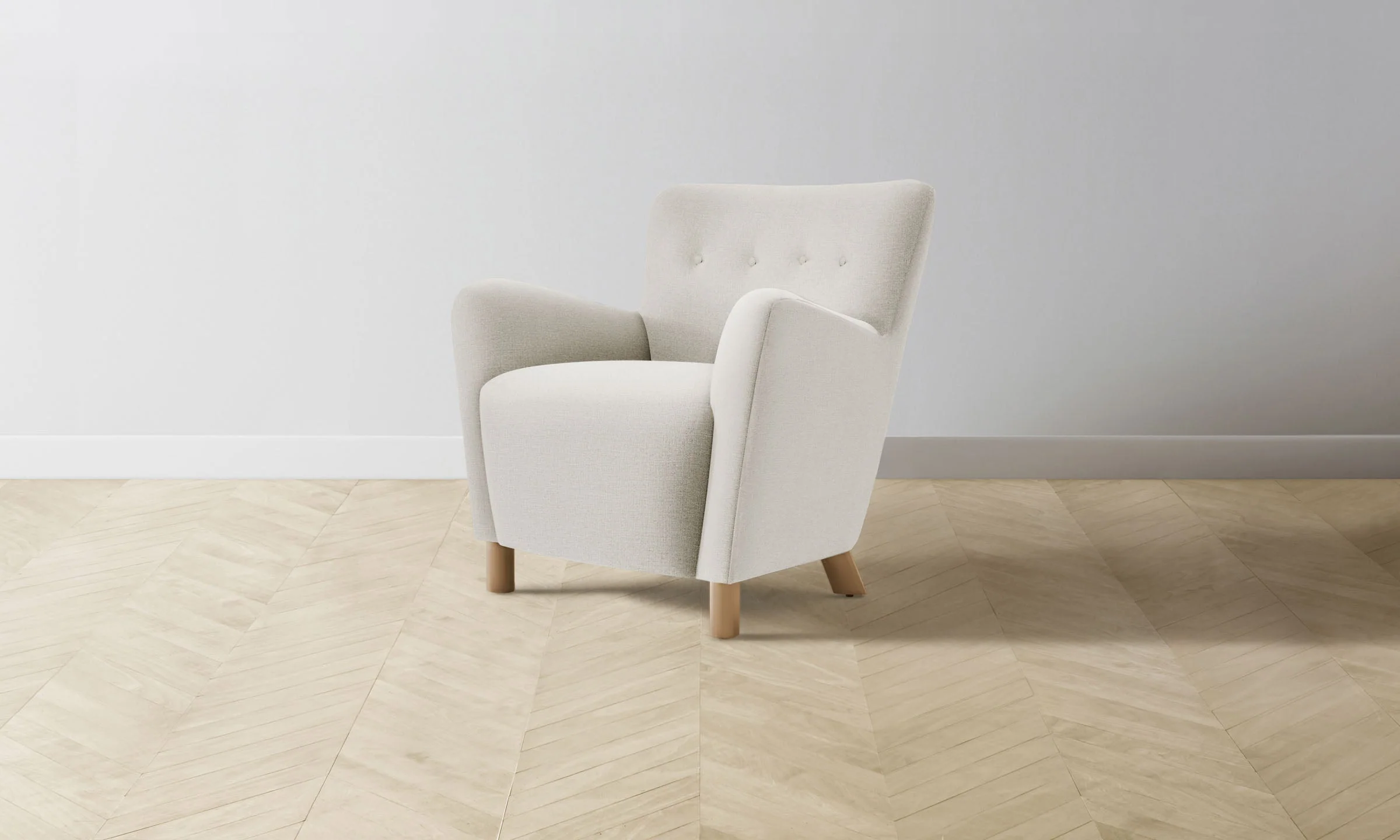 The Perry Chair - Italian Brushed Wool Vanilla - Image 3