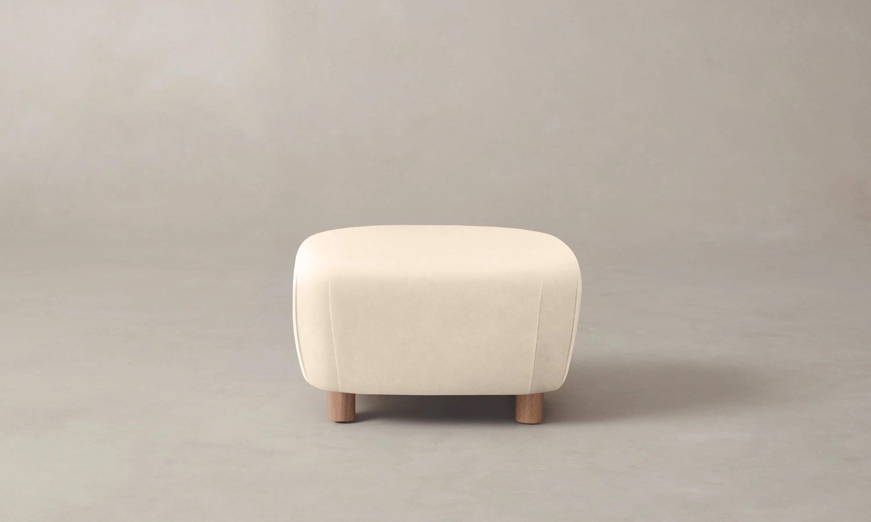 The Perry Ottoman - Costa Leather Sesame