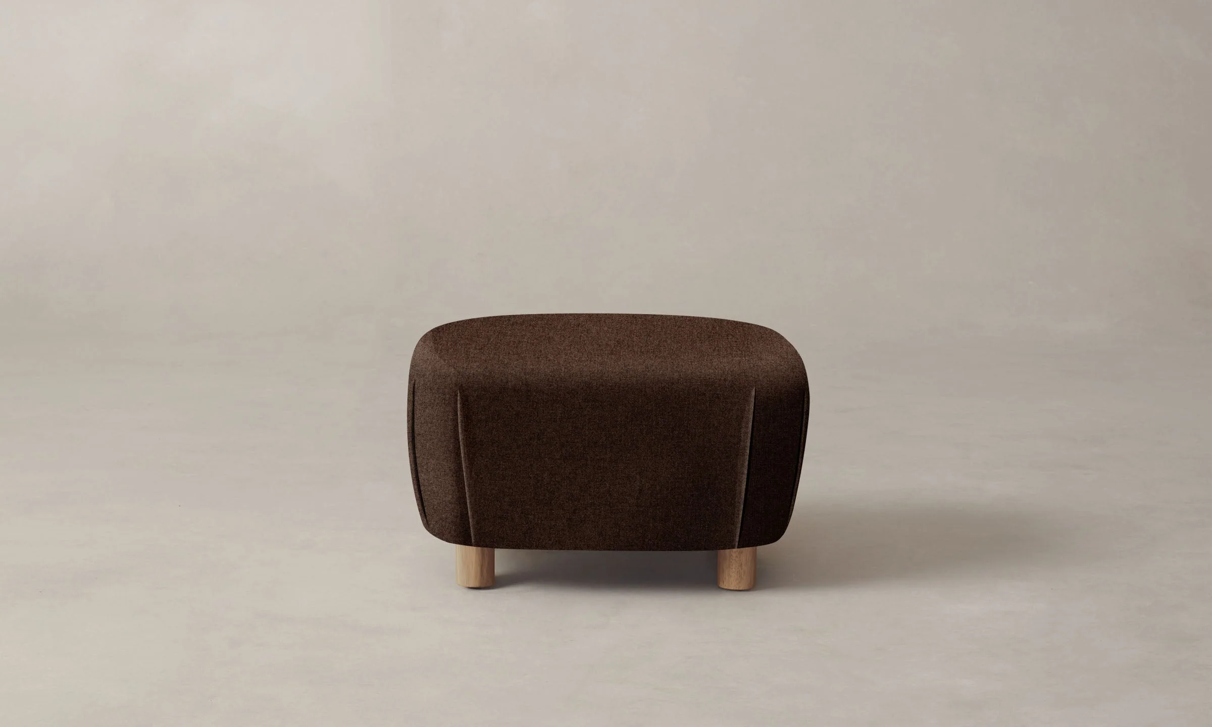 The Perry Ottoman - Italian Brushed Wool Cocoa - Image 2
