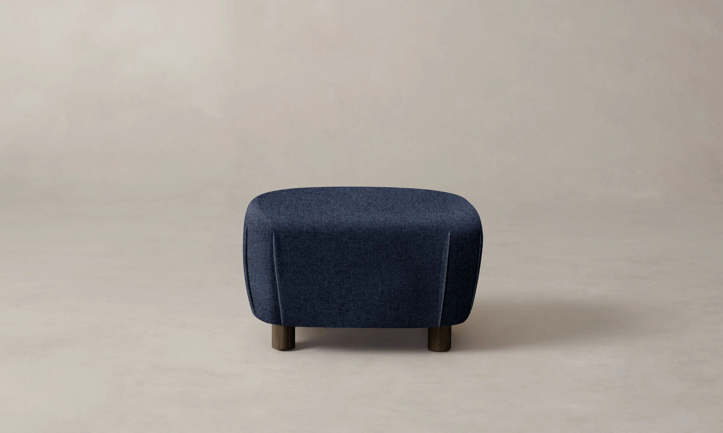 The Perry Ottoman - Italian Brushed Wool Harbor - Image 3
