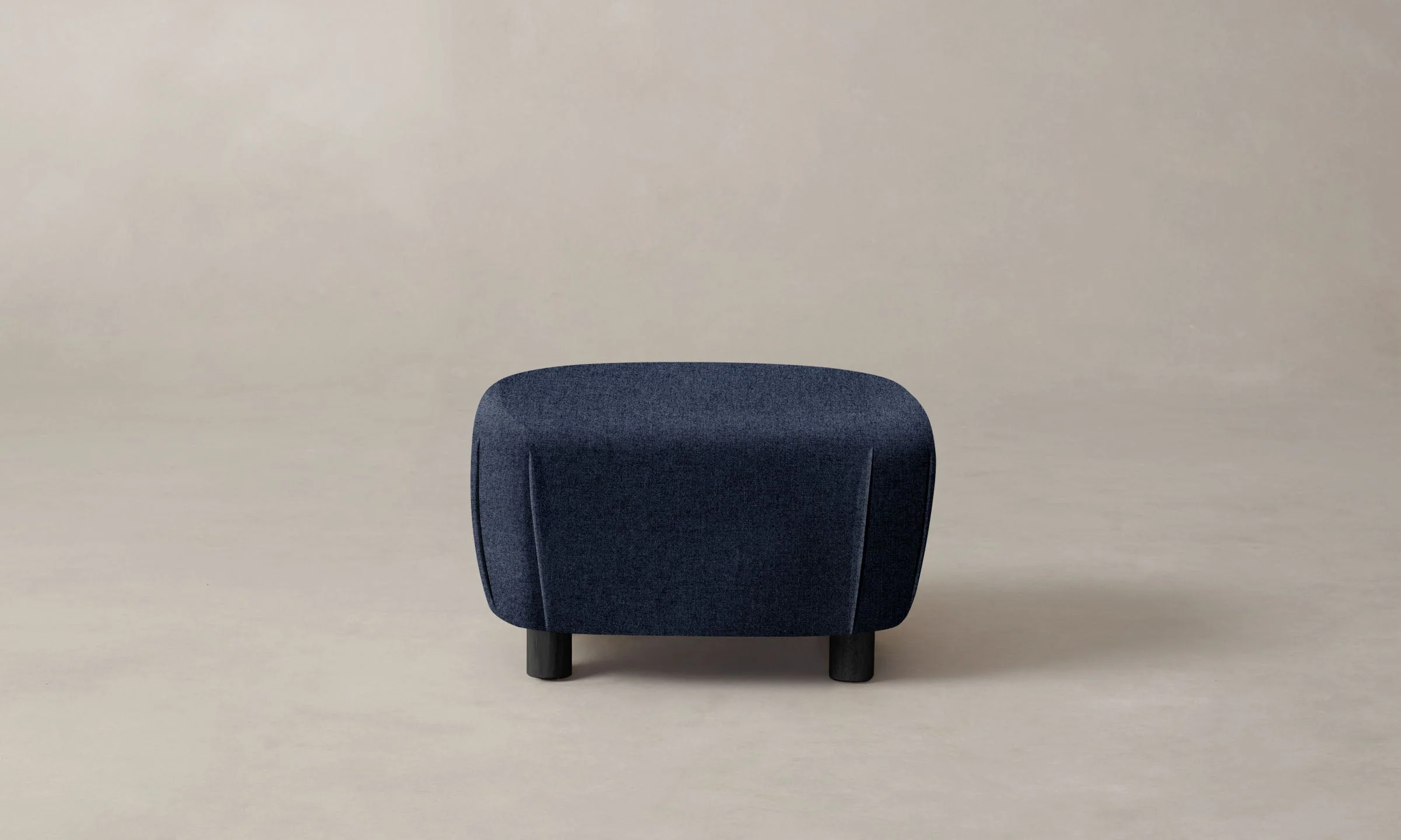 The Perry Ottoman - Italian Brushed Wool Harbor - Image 4