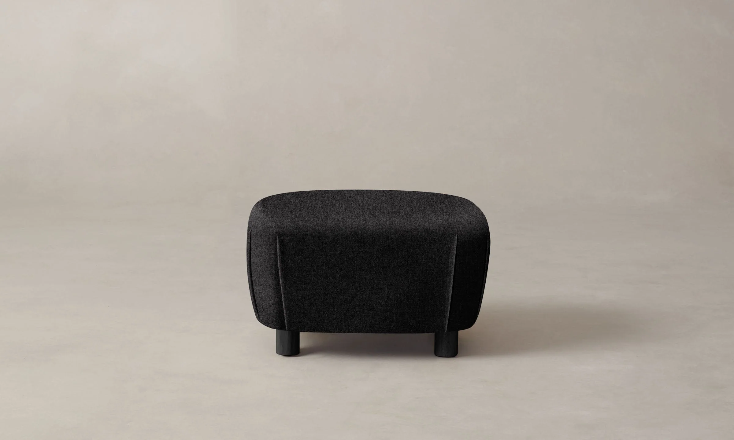 The Perry Ottoman - Italian Brushed Wool Pepper - Image 4
