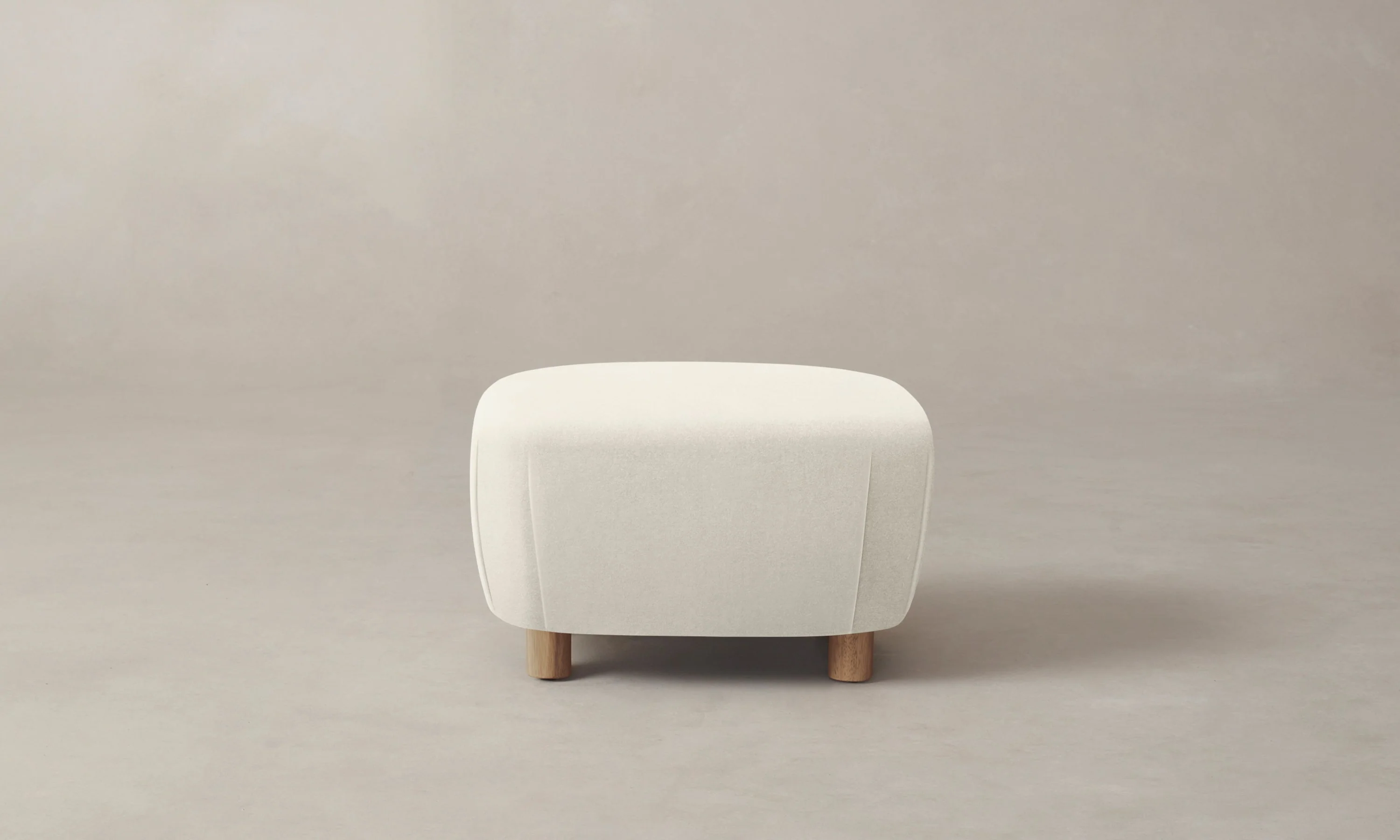 The Perry Ottoman - Marled Alpaca Velvet Porcelain - Image 2