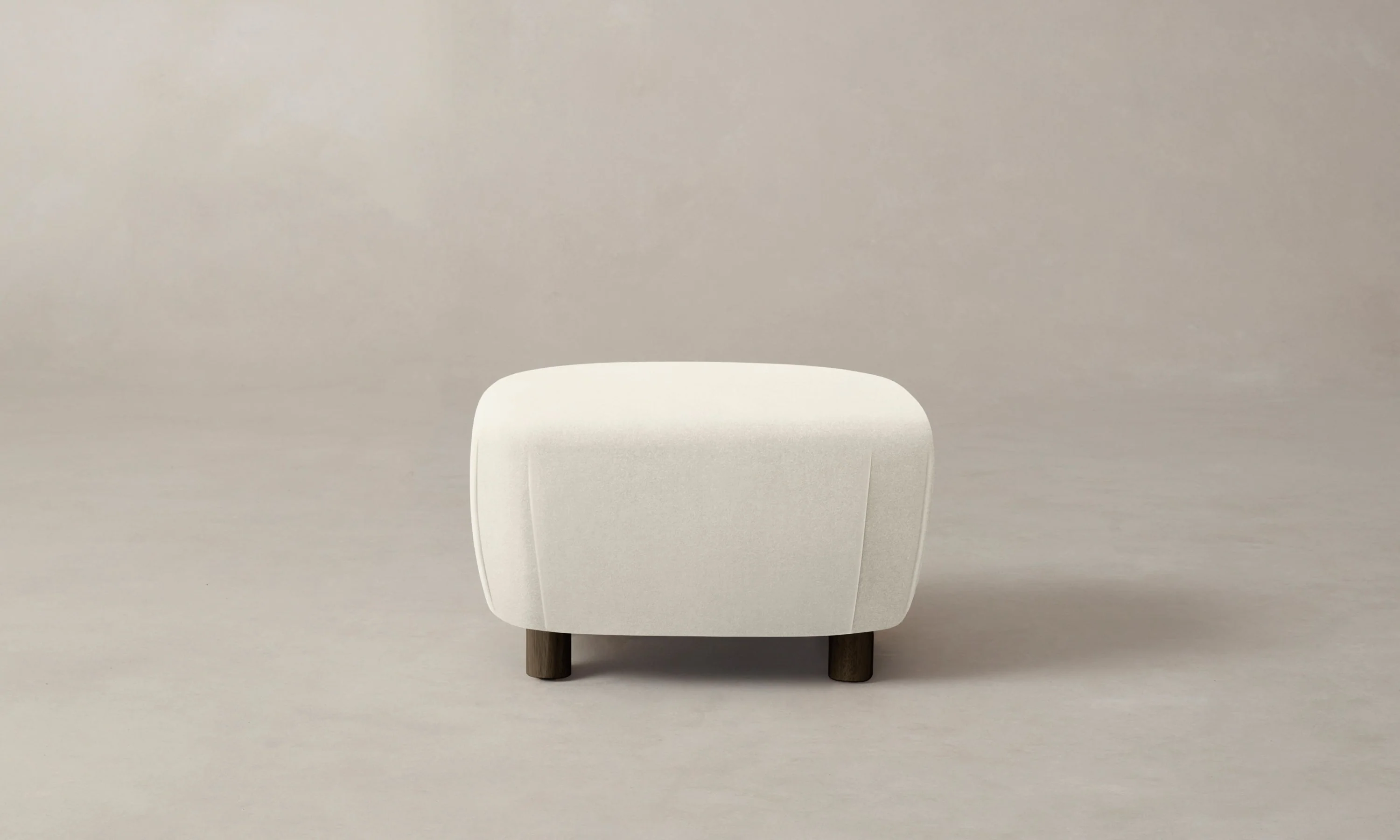 The Perry Ottoman - Marled Alpaca Velvet Porcelain - Image 3