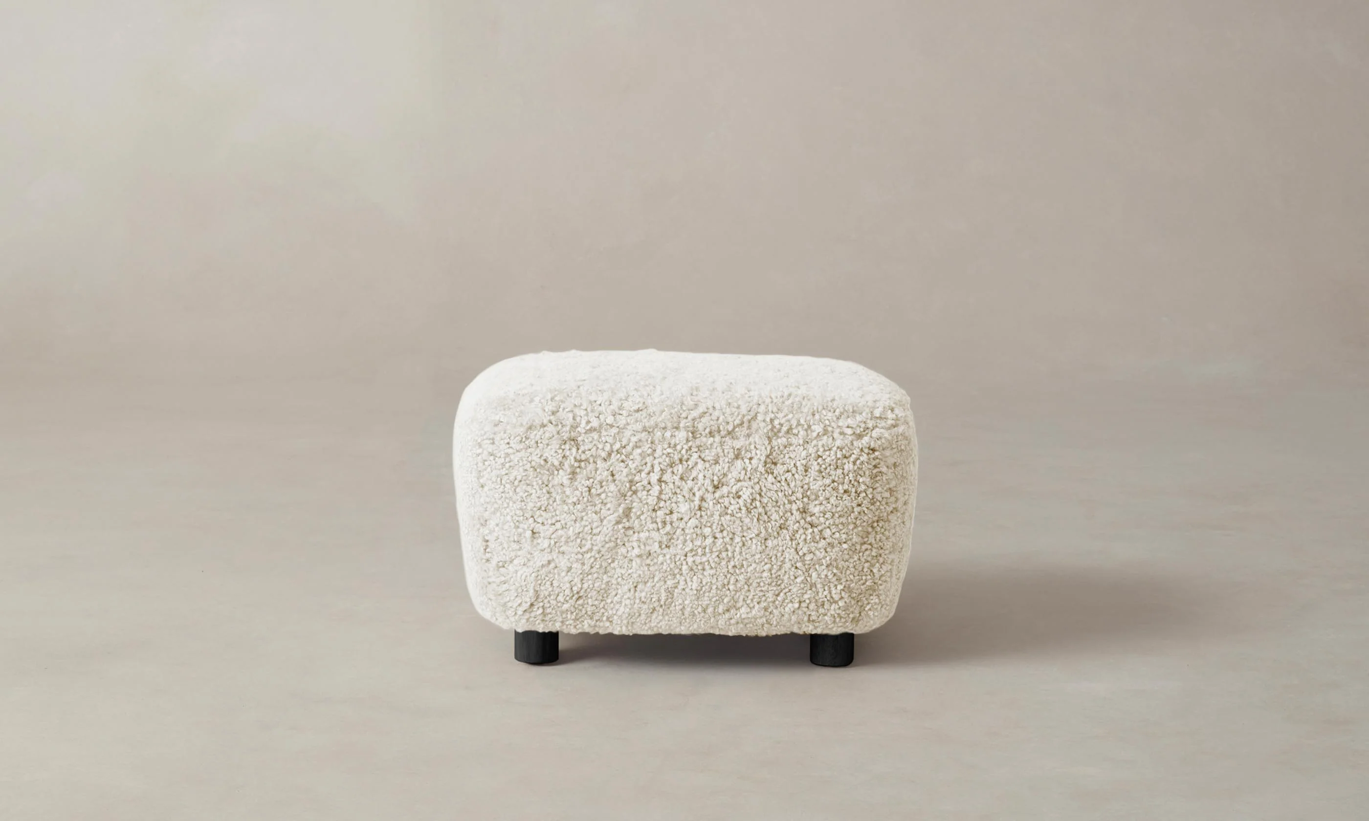 The Perry Ottoman - Shearling Ivory - Image 4