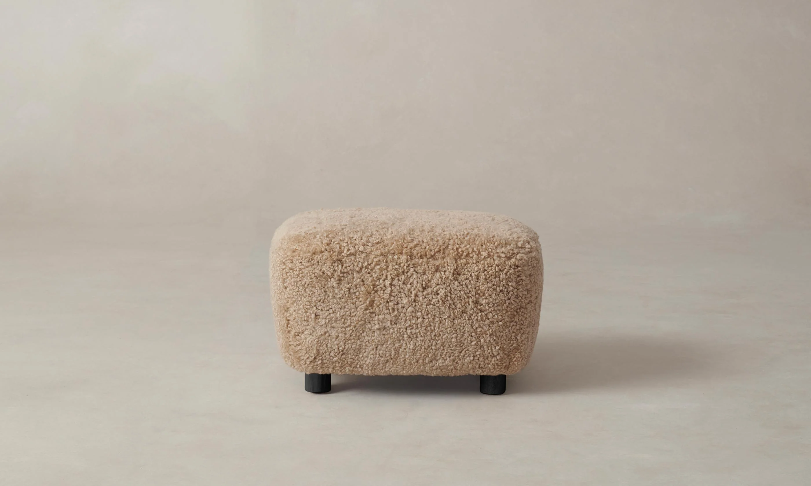 The Perry Ottoman - Shearling Toffee - Image 4