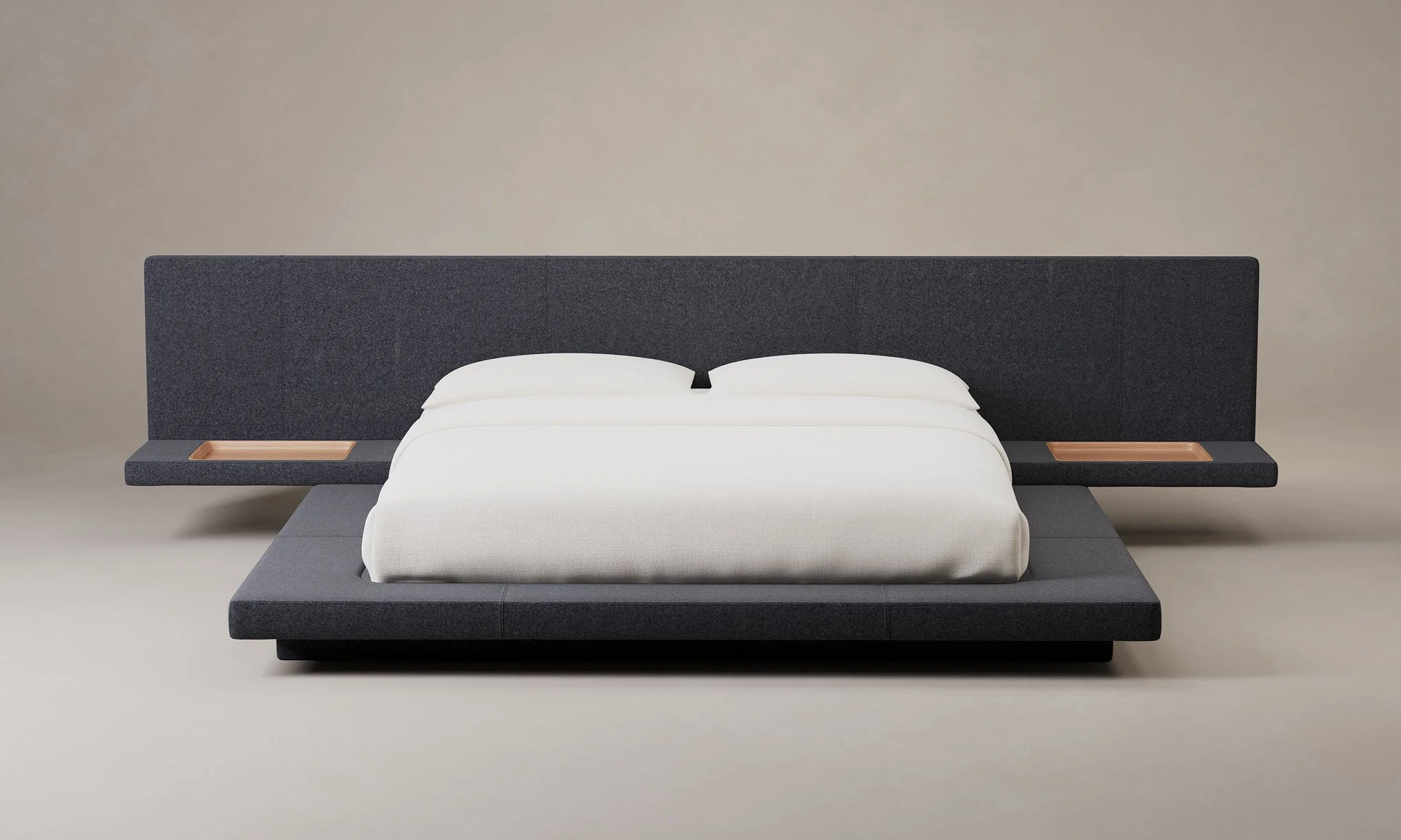 The Petra Bed - Italian Brushed Wool Pepper - Image 2