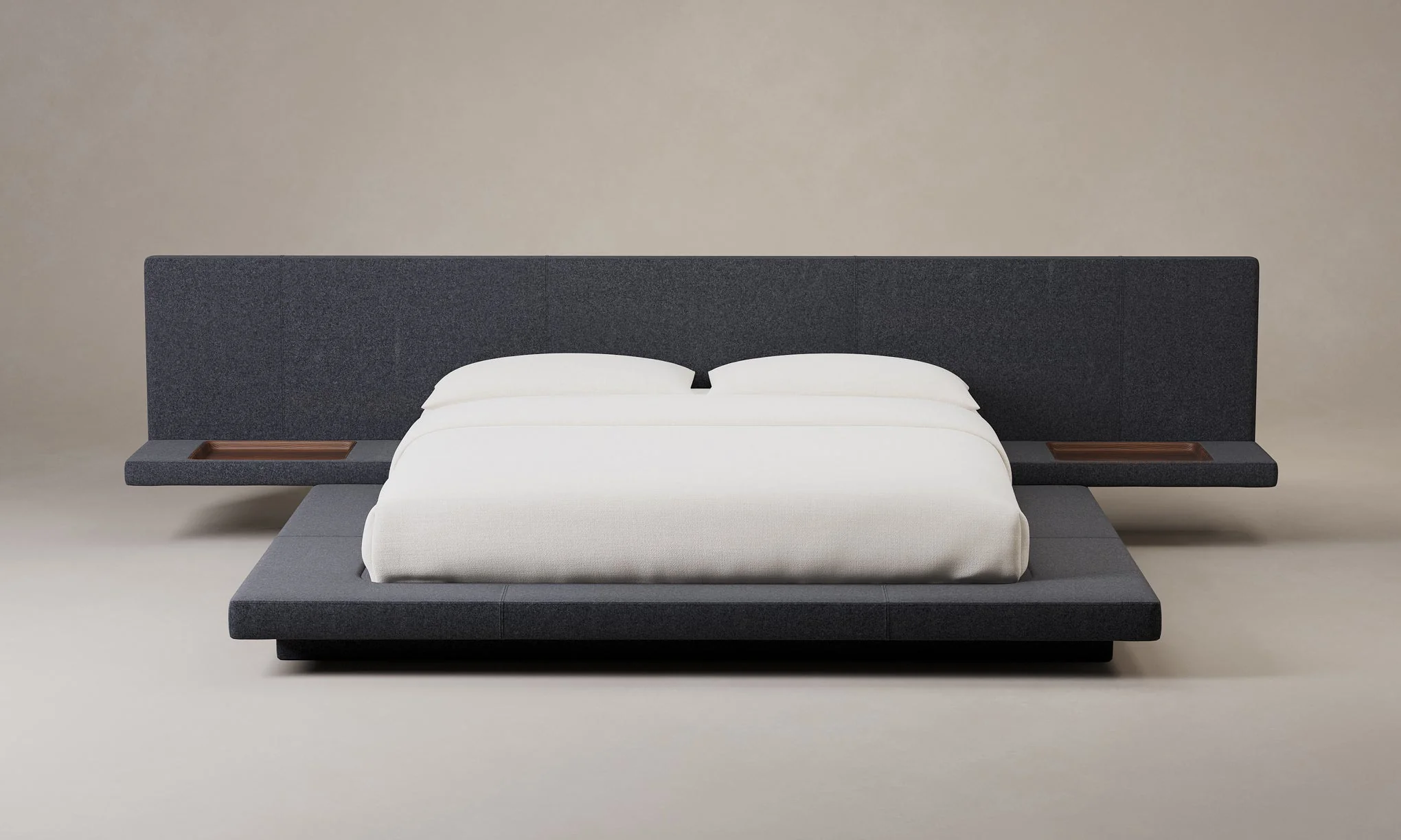 The Petra Bed - Italian Brushed Wool Pepper - Image 3
