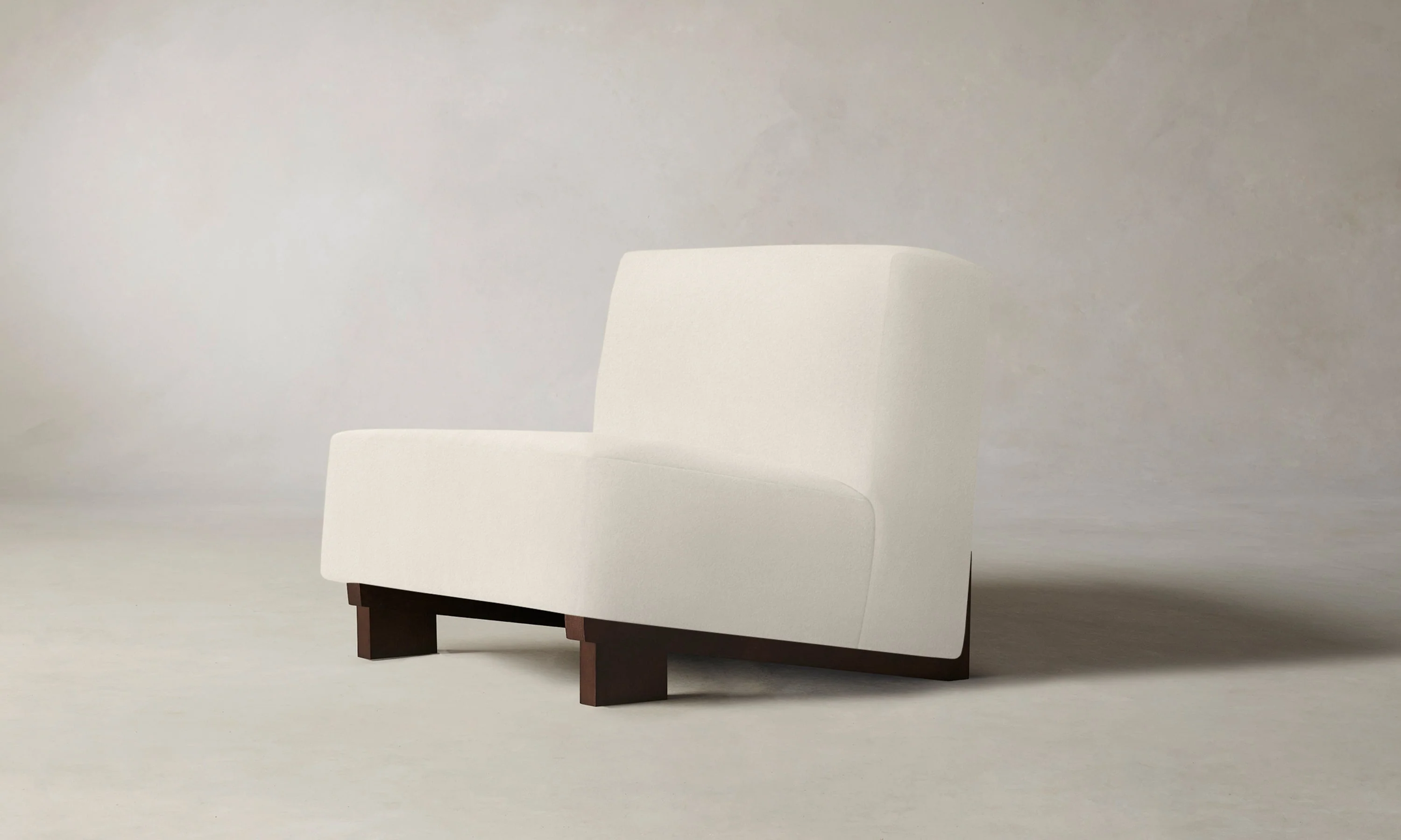 The Remsen Chair - Marled Alpaca Velvet Porcelain